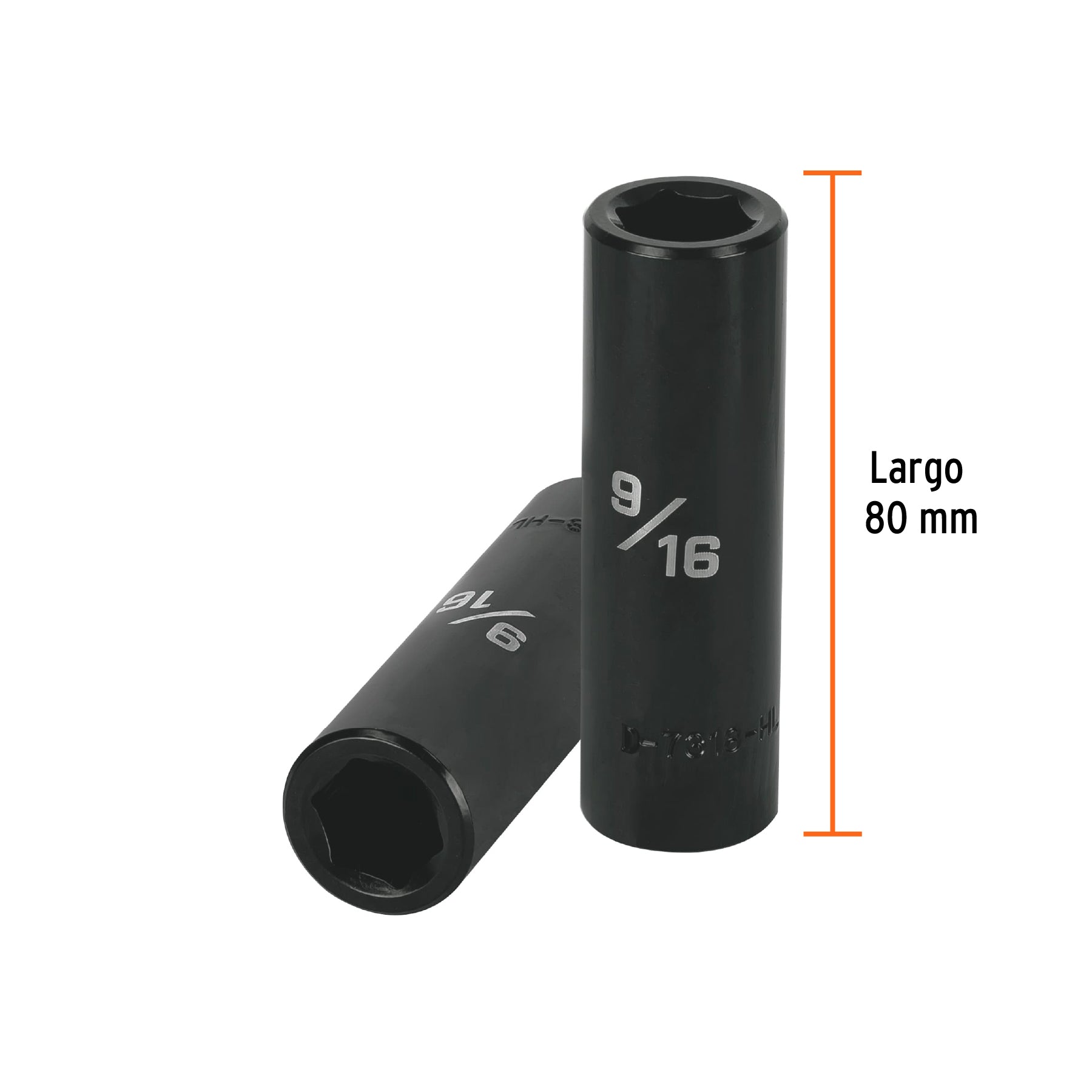 Dado largo impacto de 9/16", 6 puntas, cuadro 1/2", TRUPER