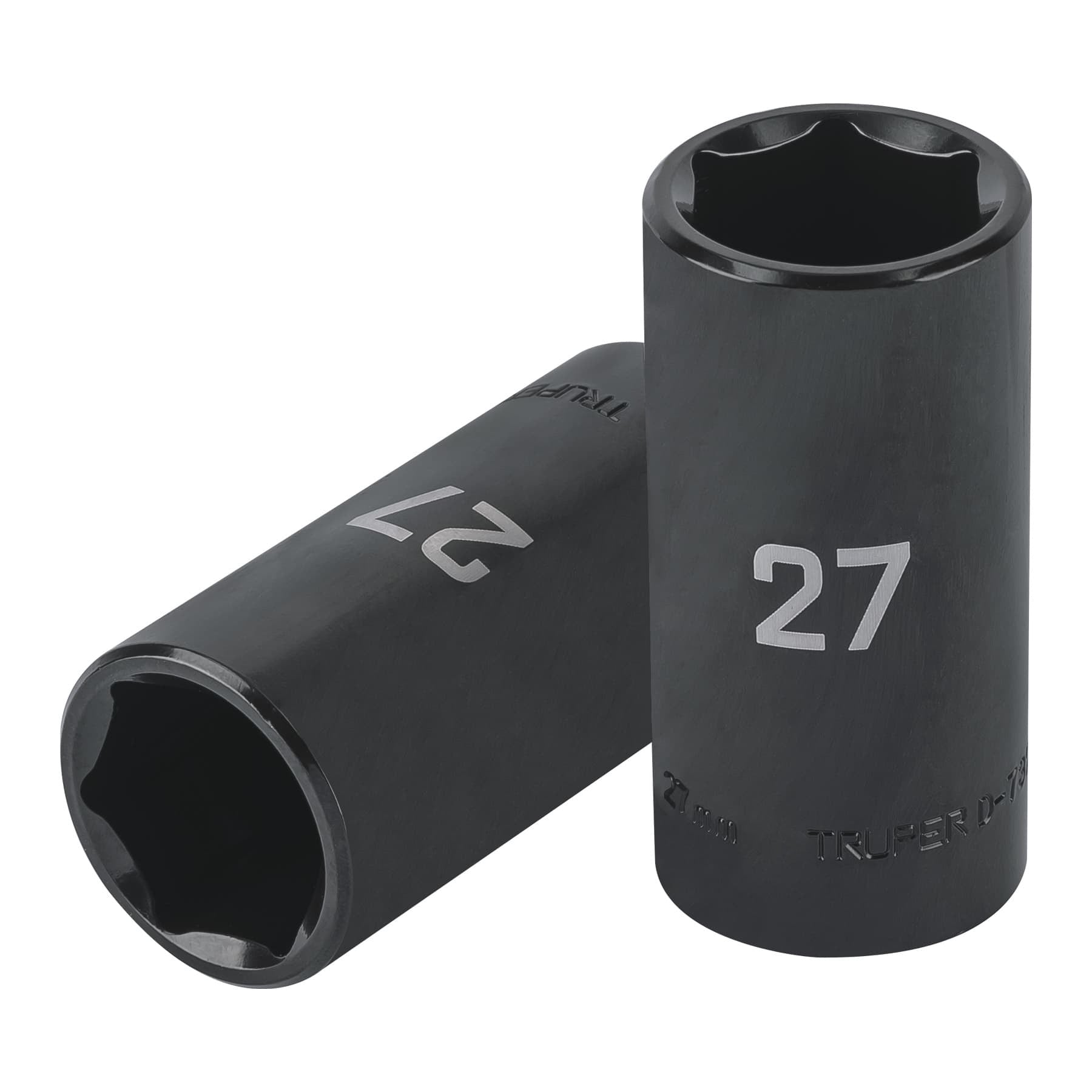 Dado largo impacto de 27 mm, 6 puntas, cuadro 1/2", TRUPER