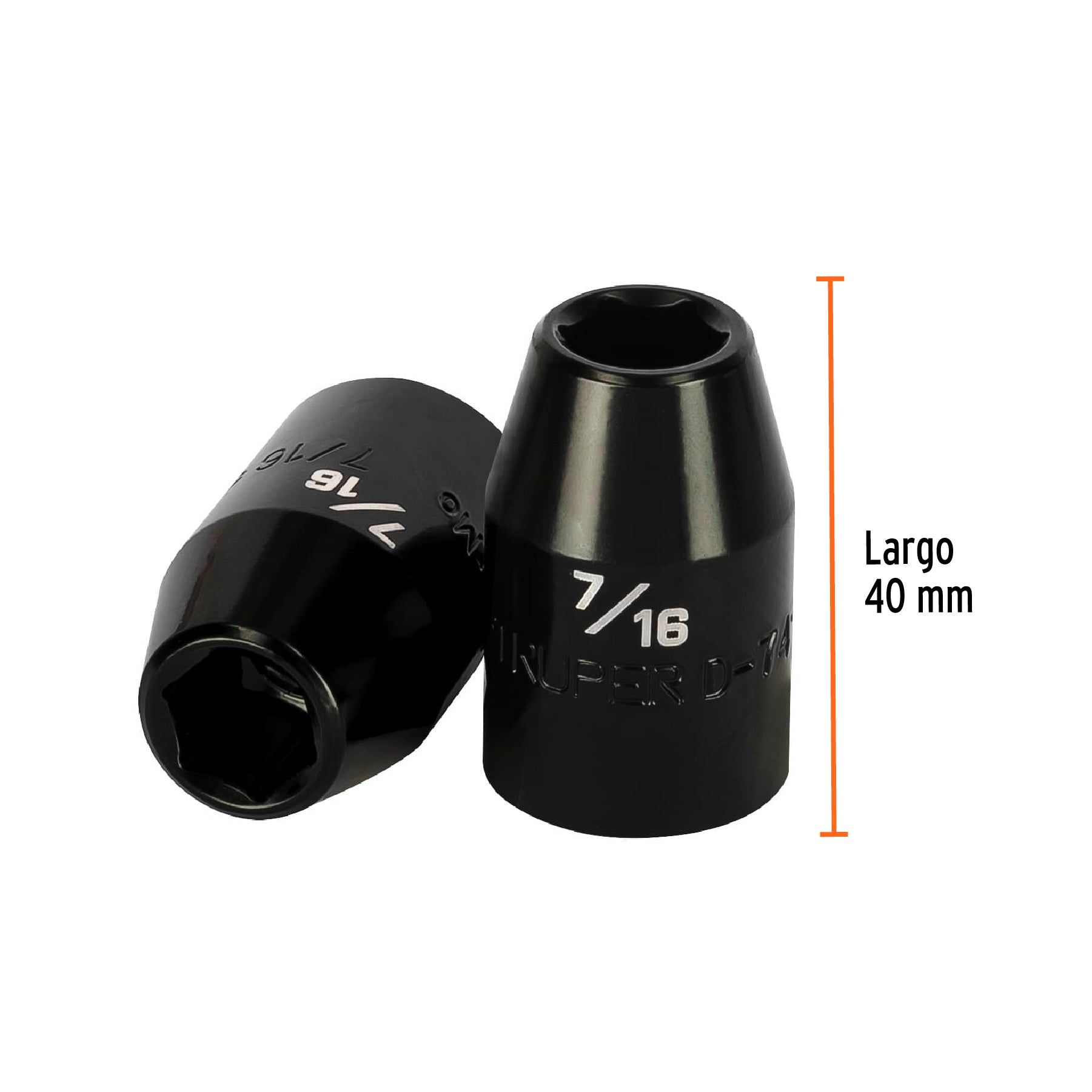 Dado de impacto de 7/16", 6 puntas, cuadro 1/2", TRUPER