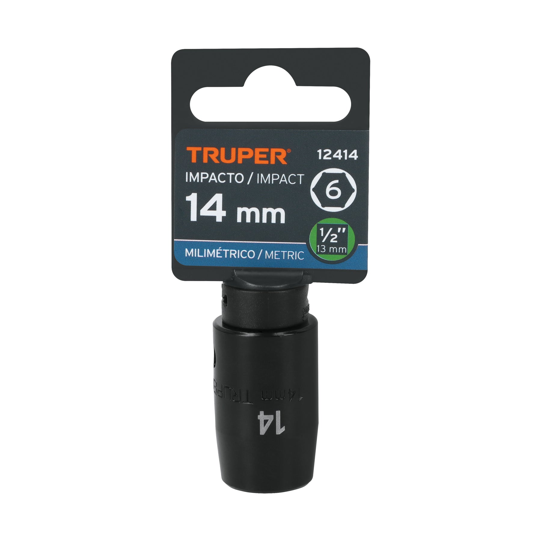 Dado cuadro 1/2" de impacto 6 puntas de 14 mm, TRUPER