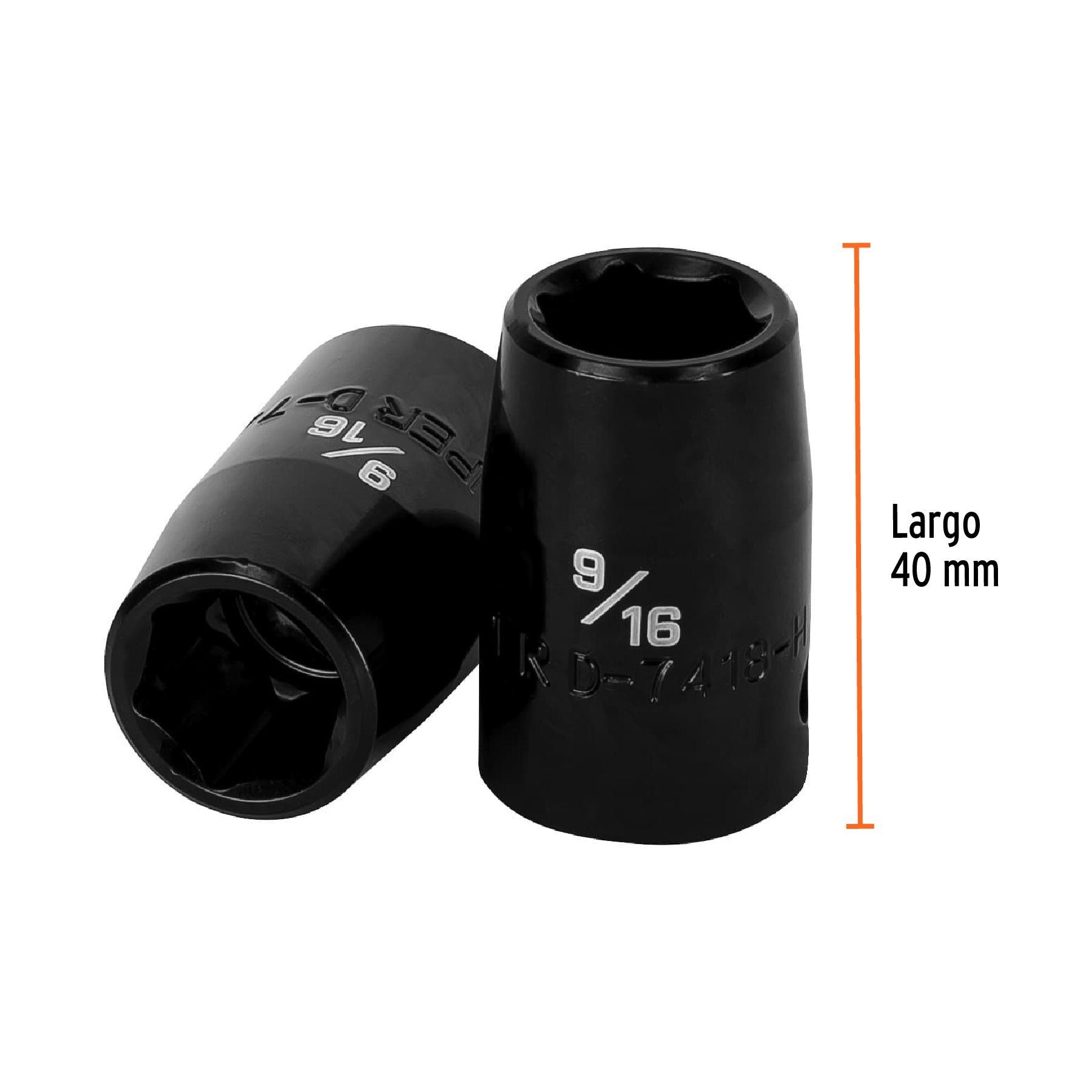 Dado de impacto de 9/16", 6 puntas, cuadro 1/2", TRUPER