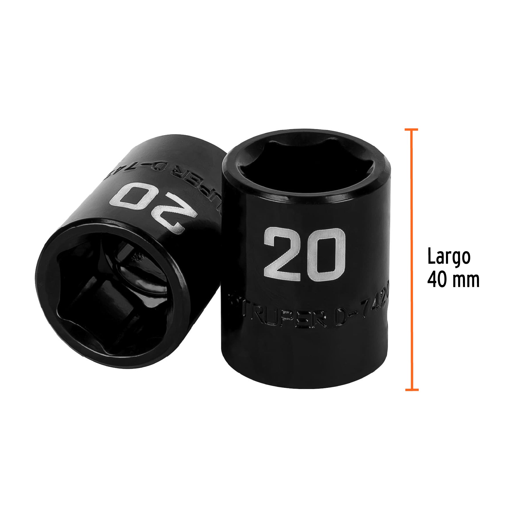 Dado cuadro 1/2" de impacto 6 puntas de 20 mm, TRUPER