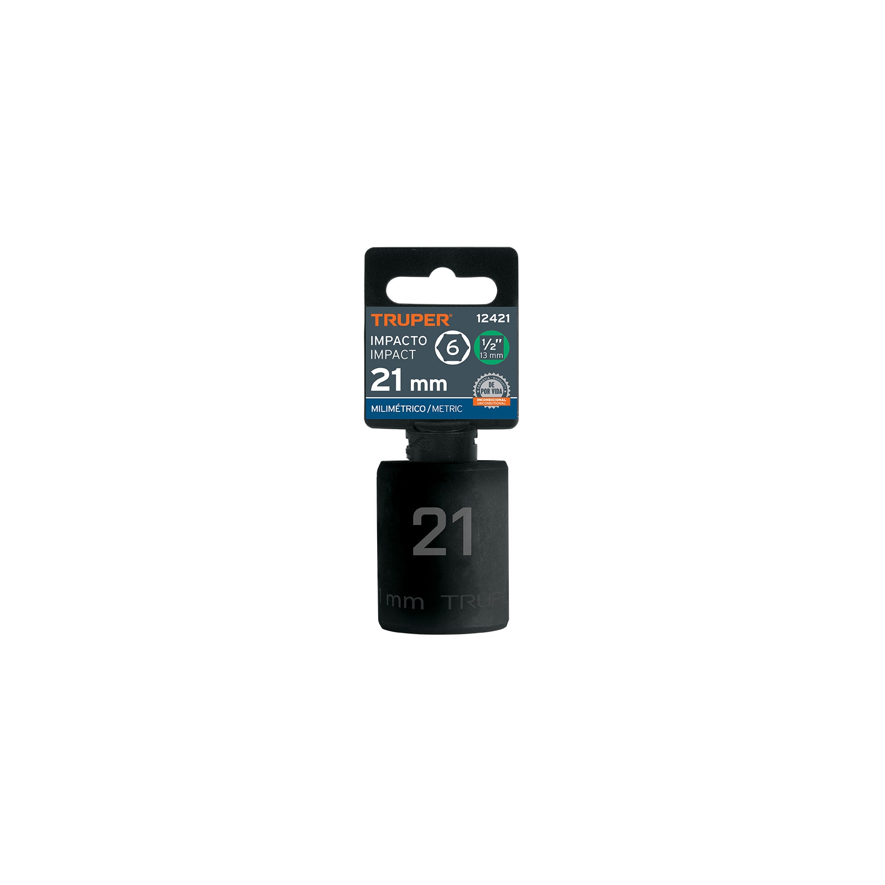 Dado cuadro 1/2" de impacto 6 puntas de 21 mm, TRUPER