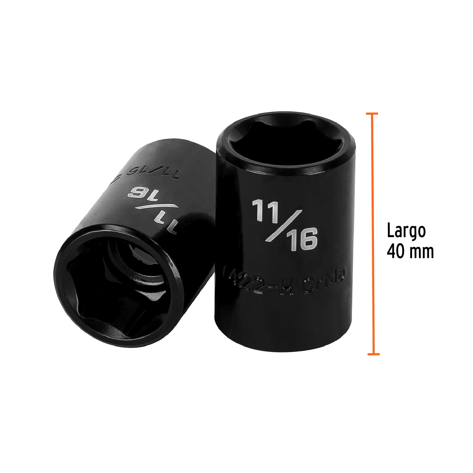 Dado de impacto de 11/16", 6 puntas, cuadro 1/2", TRUPER