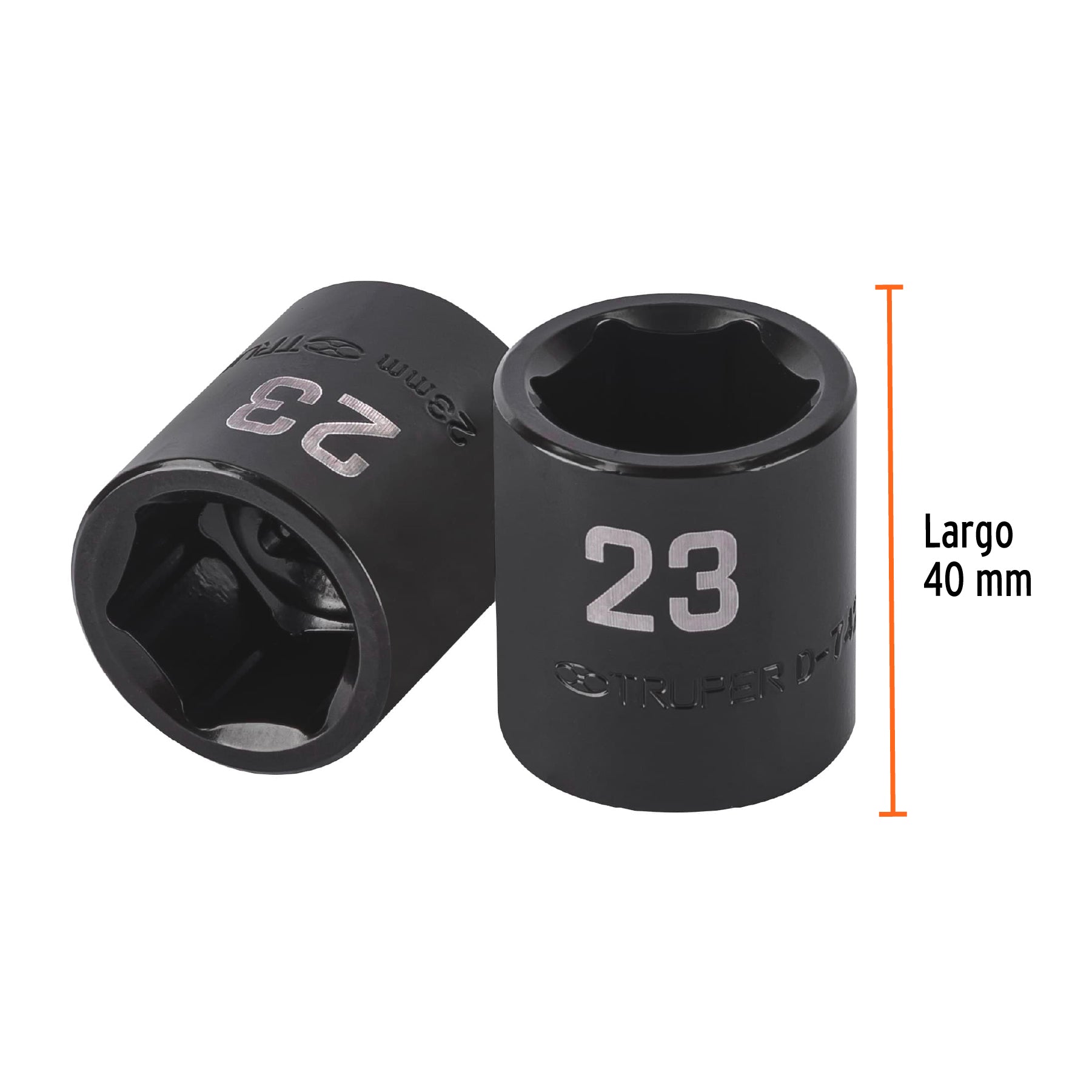 Dado de impacto de 23 mm, 6 puntas, cuadro 1/2", TRUPER