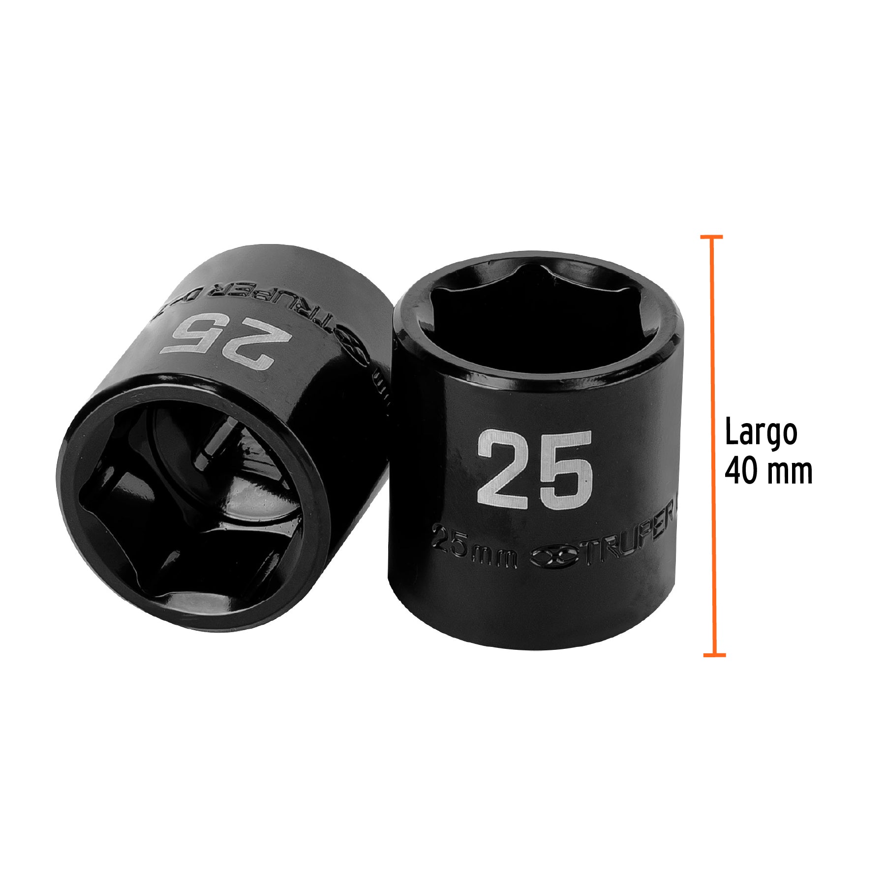 Dado de impacto de 25 mm, 6 puntas, cuadro 1/2", TRUPER