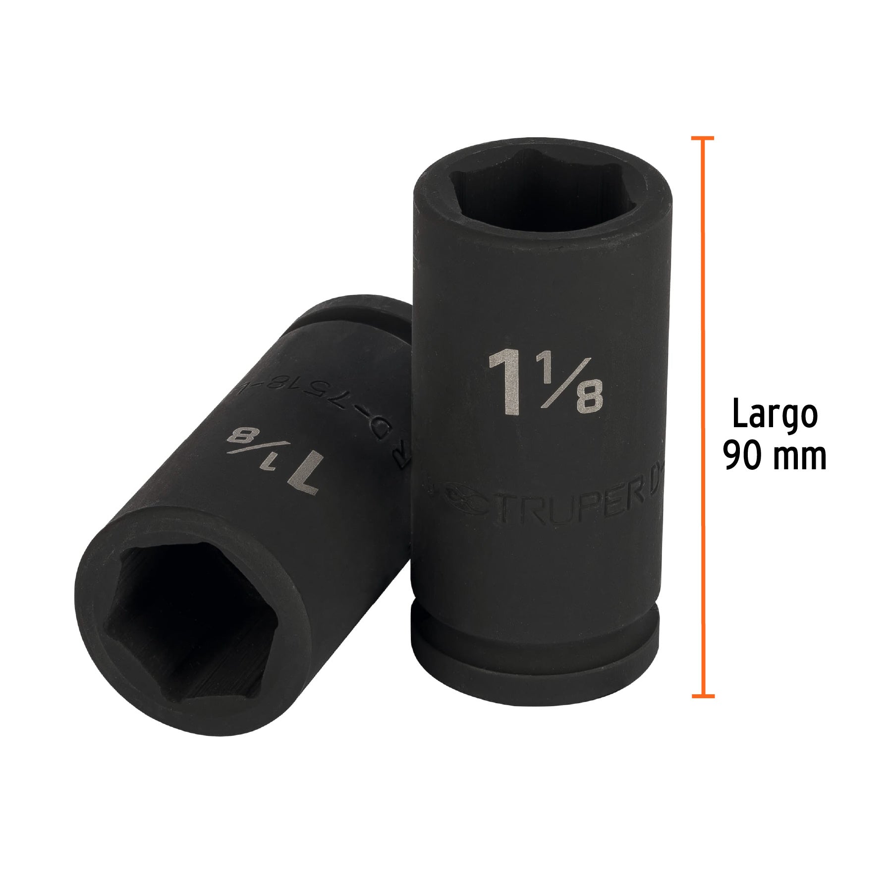 Dado largo de impacto de 1-1/8", 6 puntas, cuadro 3/4"