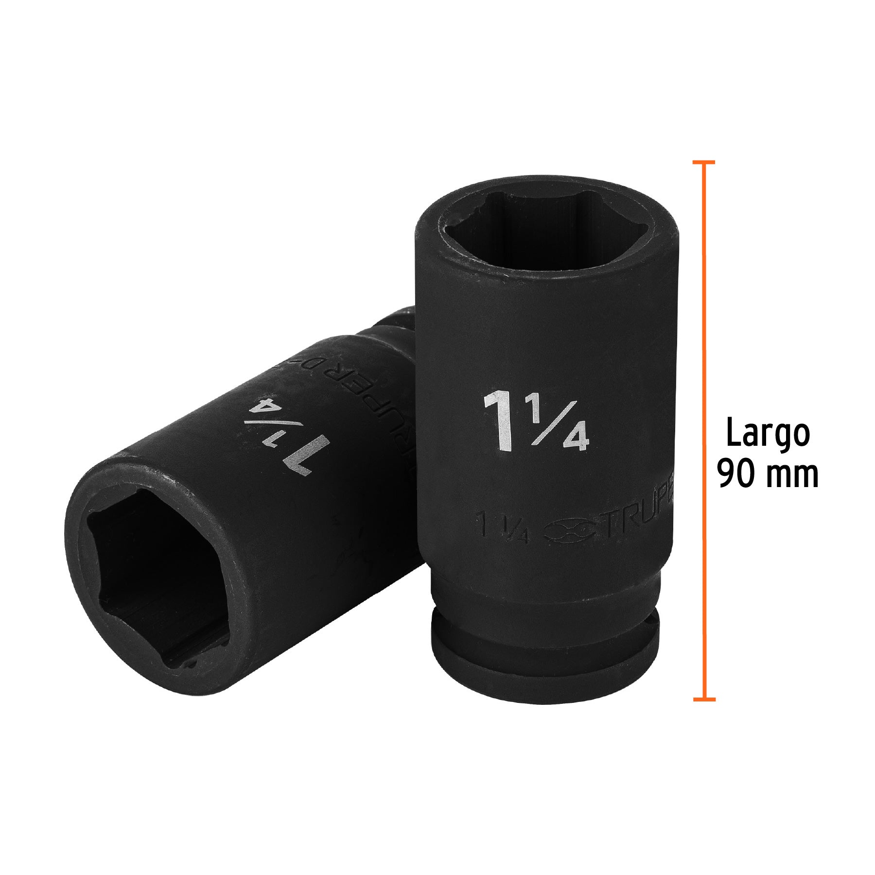 Dado largo de impacto de 1-1/4", 6 puntas, cuadro 3/4"