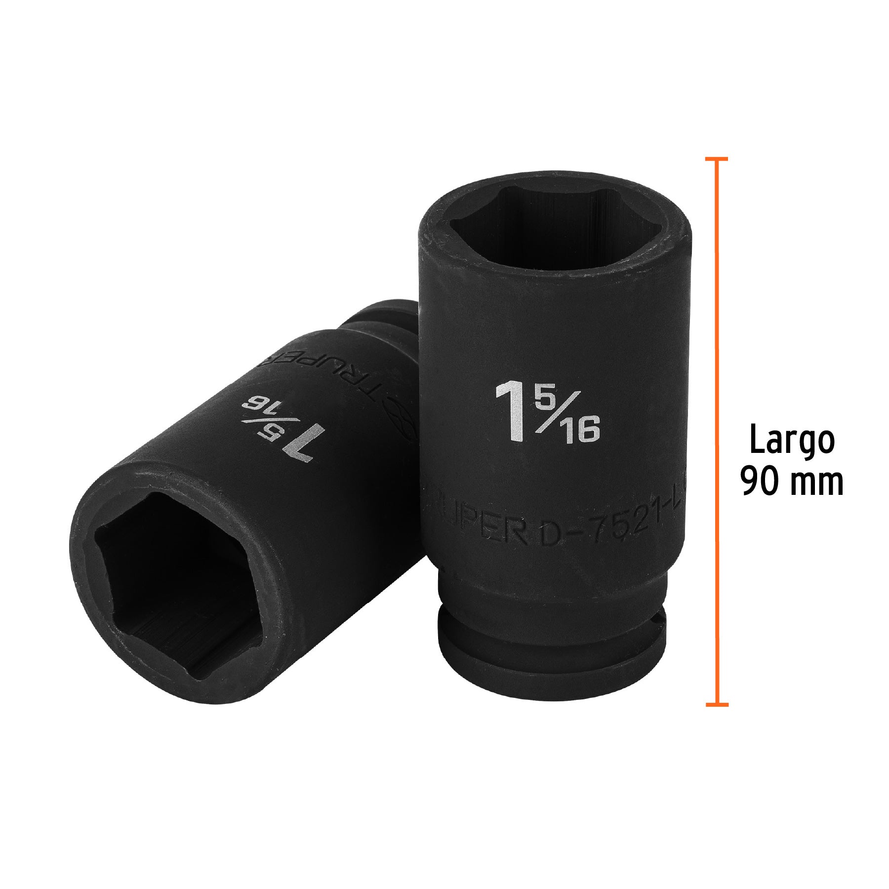 Dado largo de impacto de 1-5/16", 6 puntas, cuadro 3/4"
