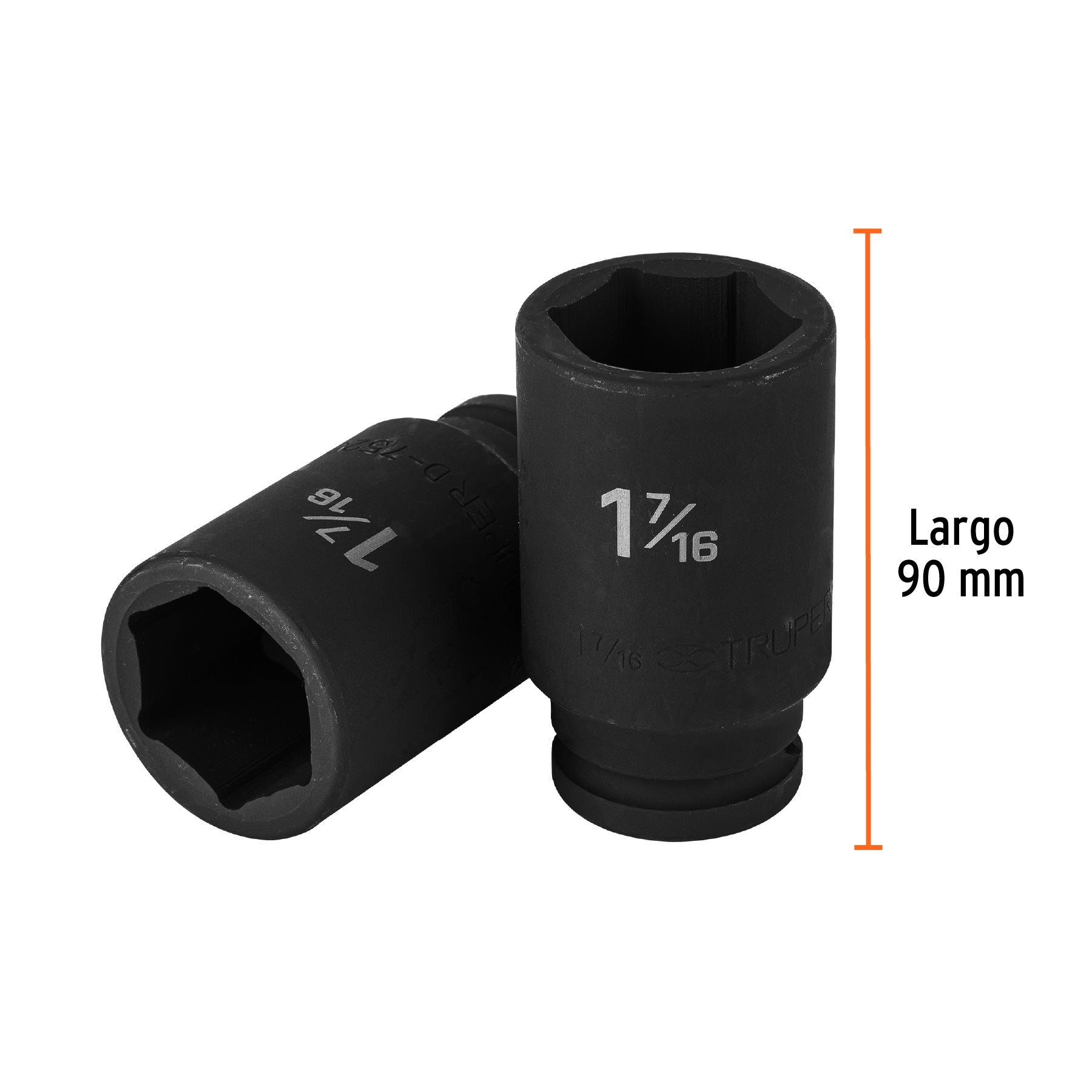 Dado largo de impacto de 1-7/16", 6 puntas, cuadro 3/4"