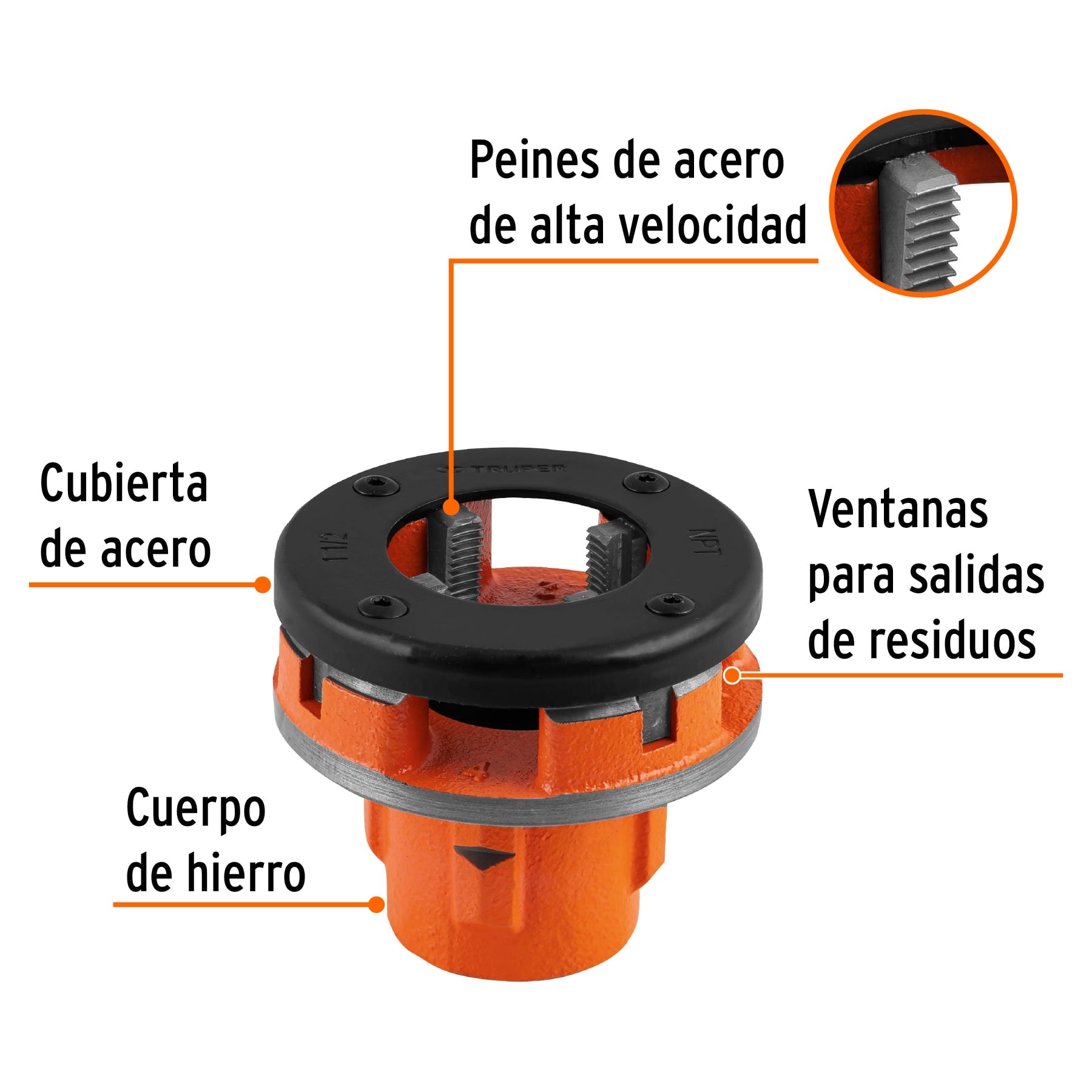 Dado 1-1/2" para tarrajas TA-850 y TA-851, TRUPER