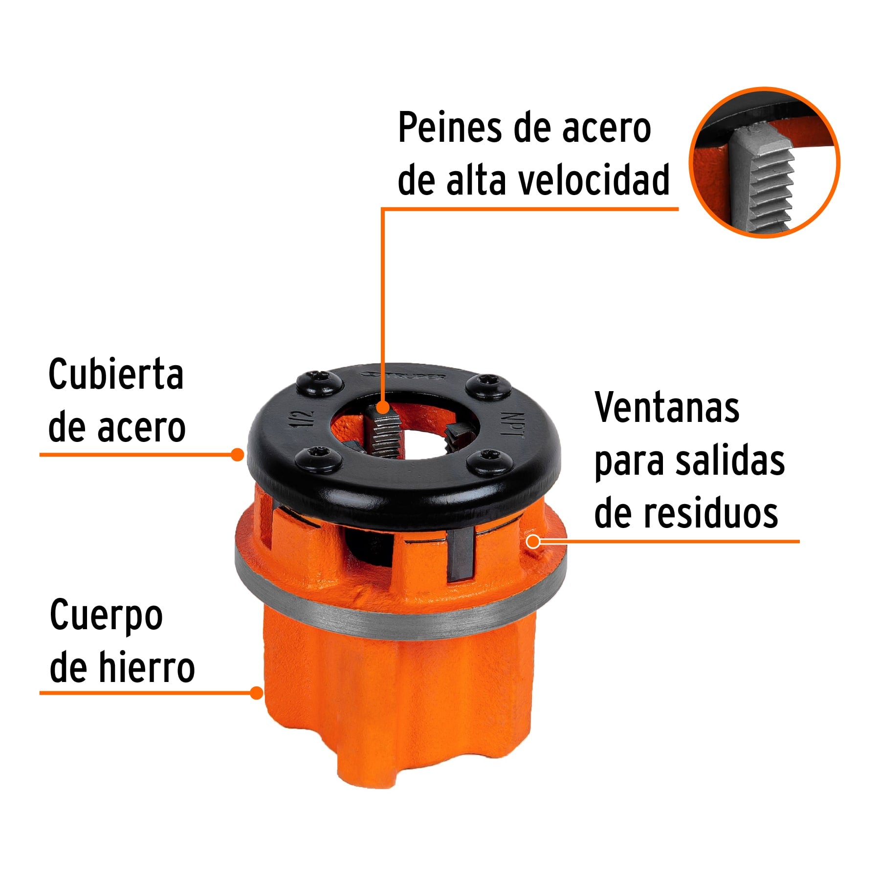 Dado 1/2" para tarrajas TA-850 y TA-851, TRUPER