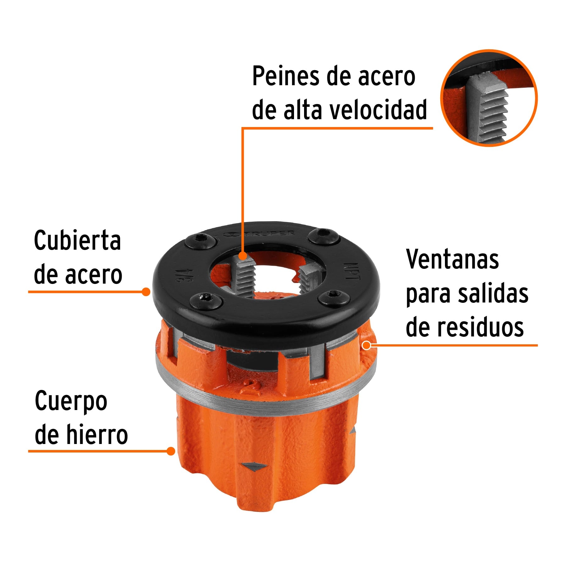 Dado 3/4" para tarrajas TA-850 y TA-851, TRUPER
