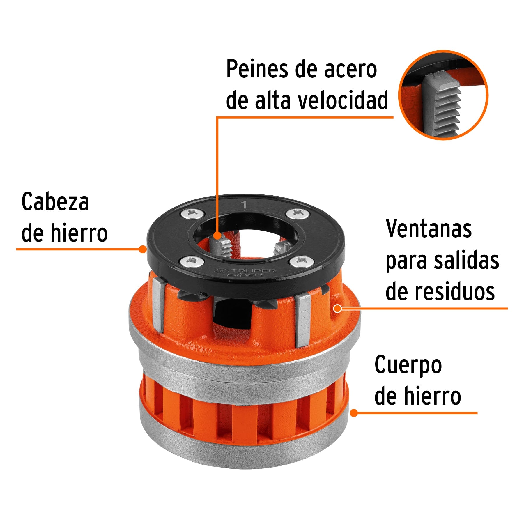 Dado de 1" para tarrajas T-852X, TRUPER EXPERT