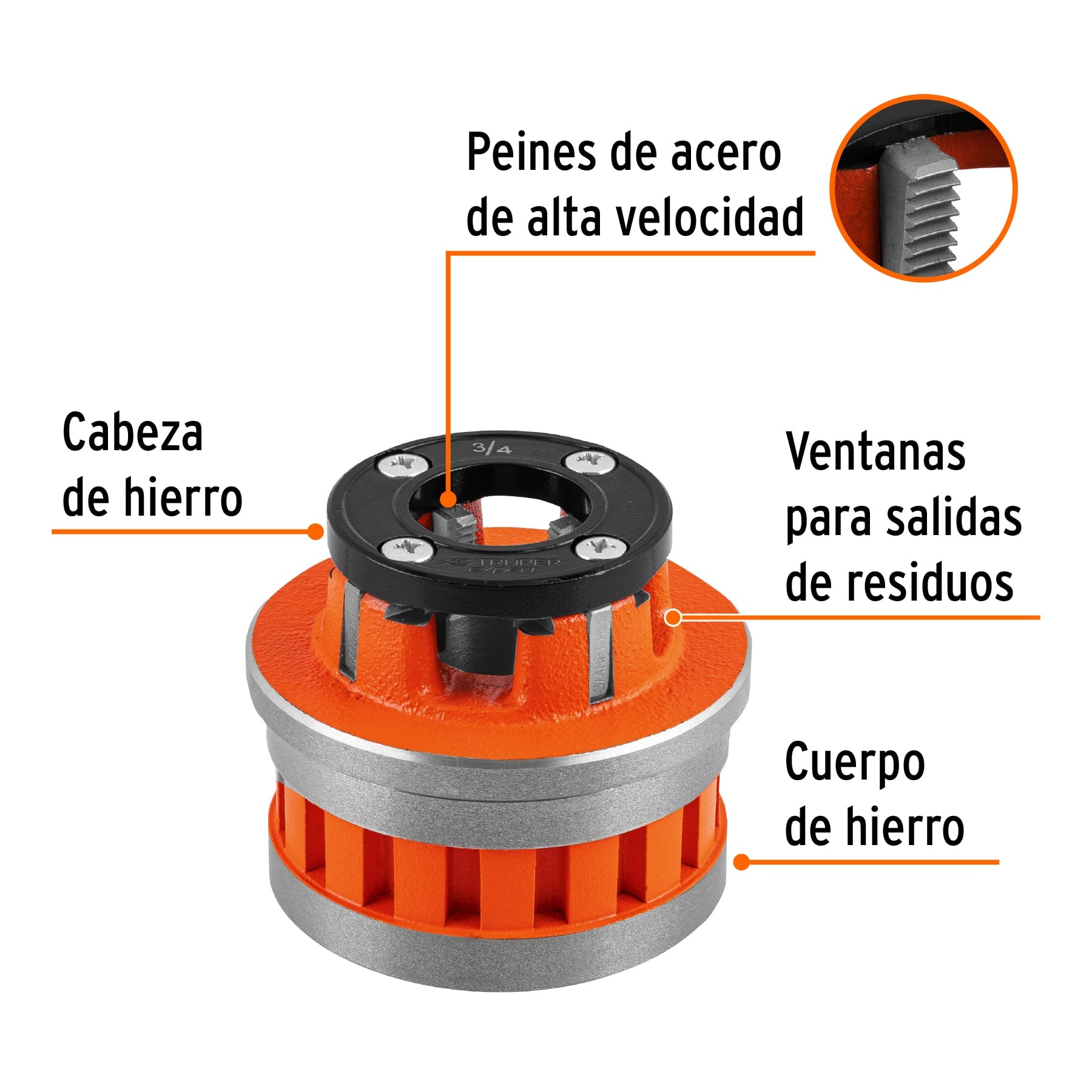 Dado de 3/4" para tarrajas T-852X, TRUPER EXPERT