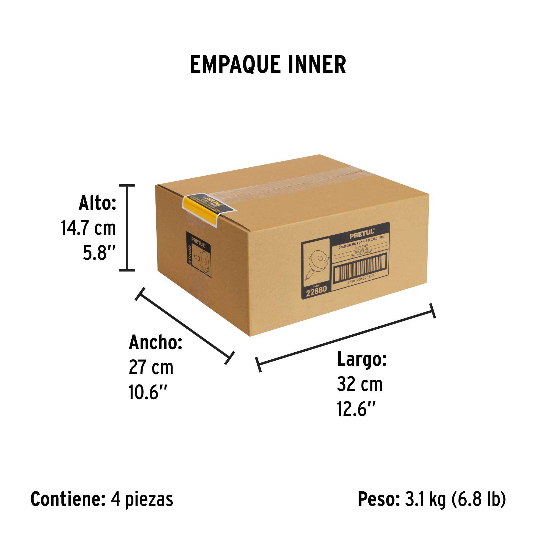 Destapacaños de 4.5 m manual, PRETUL - Empaque