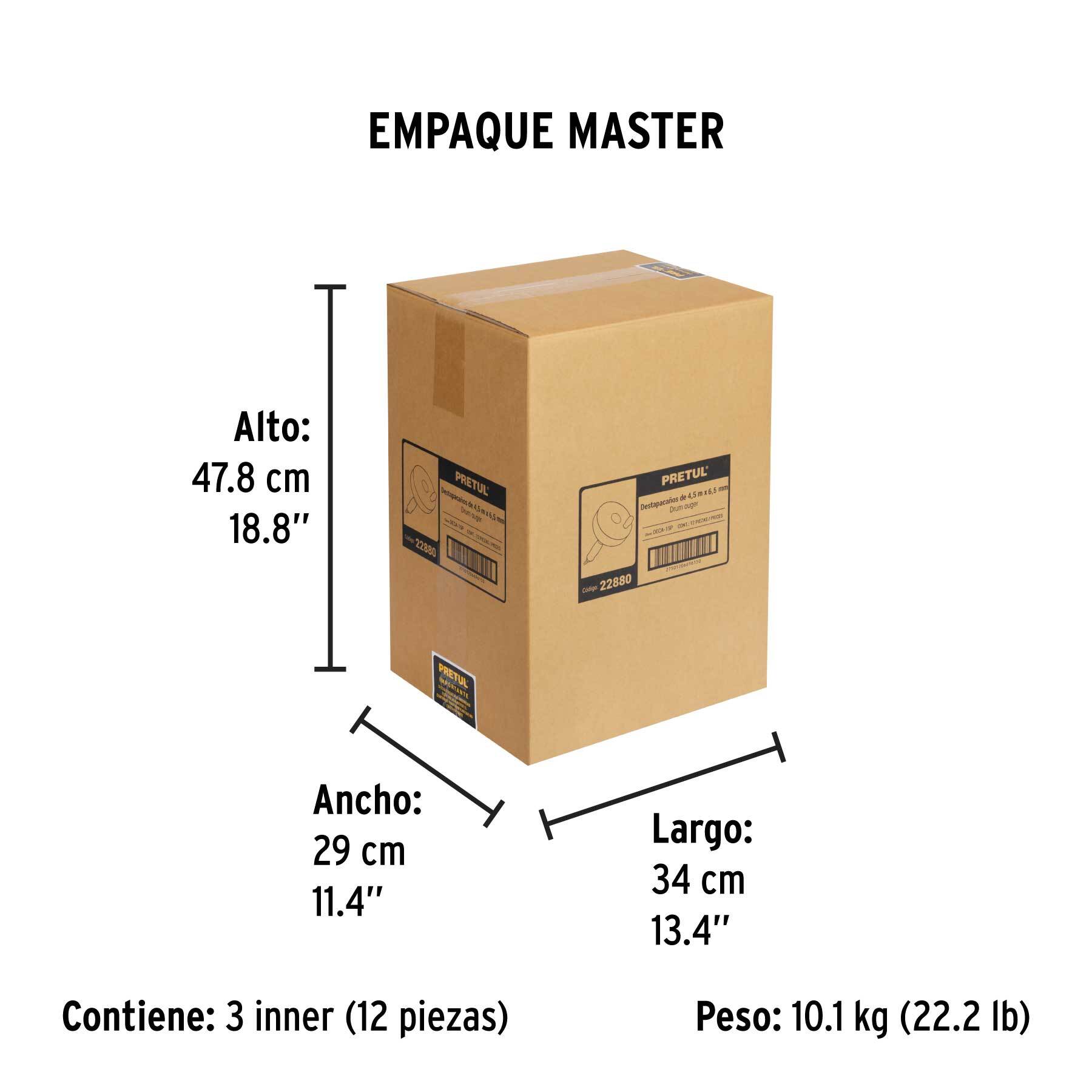 Destapacaños de 4.5 m manual, PRETUL - Empaque