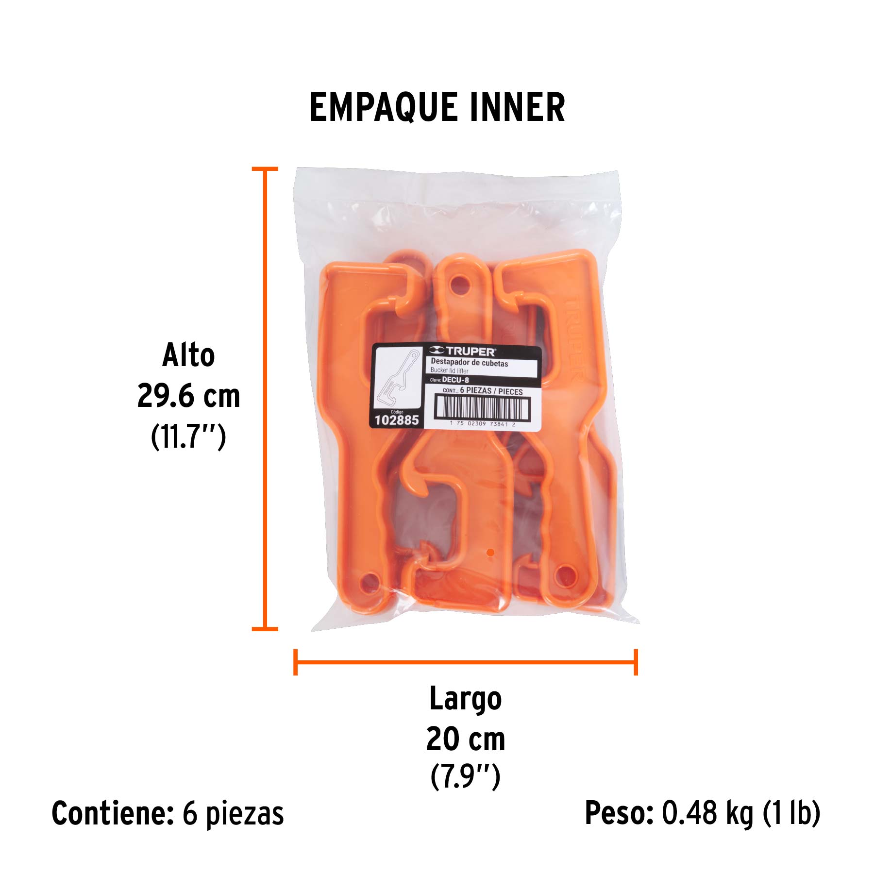 Destapador de cubetas, TRUPER - Empaque