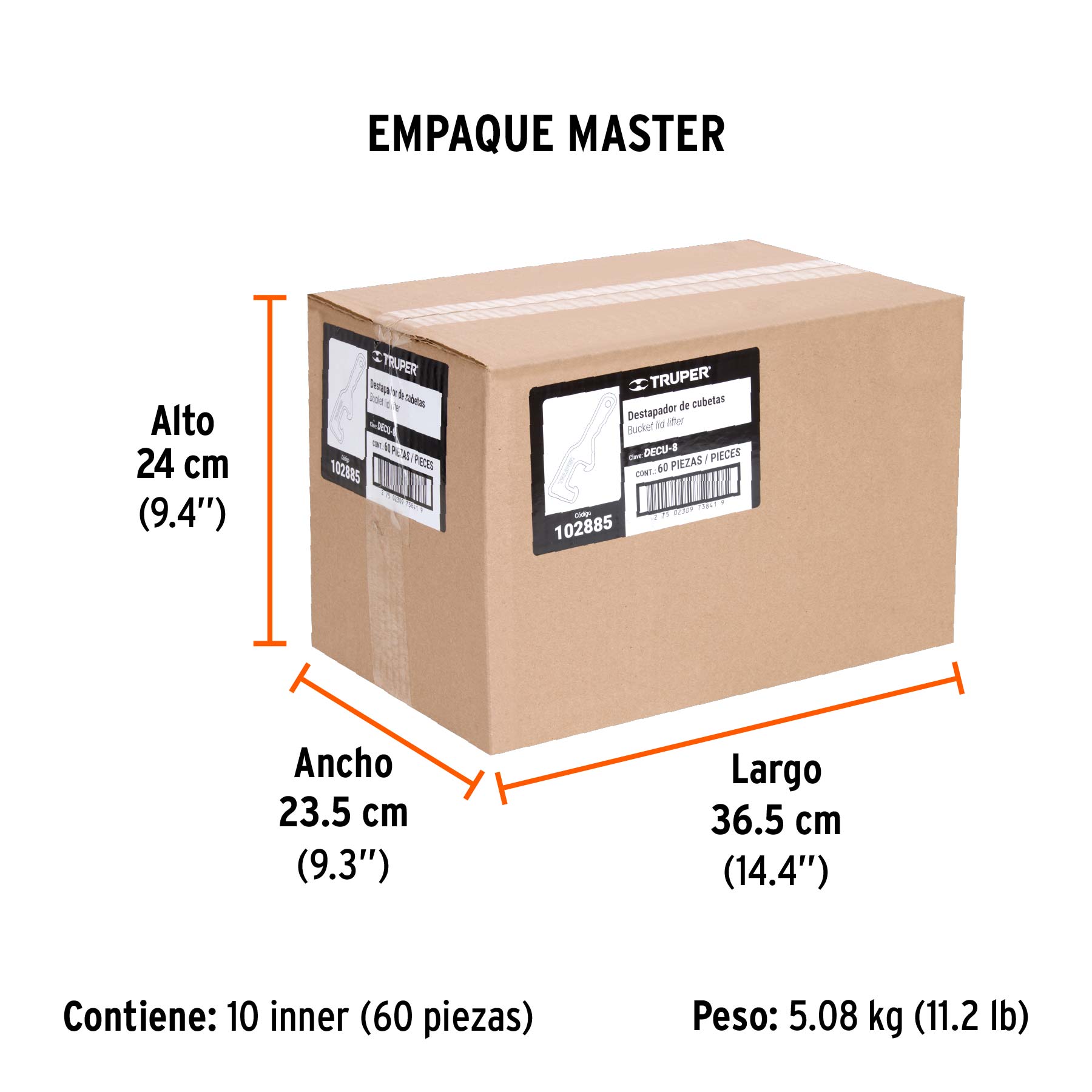 Destapador de cubetas, TRUPER - Empaque