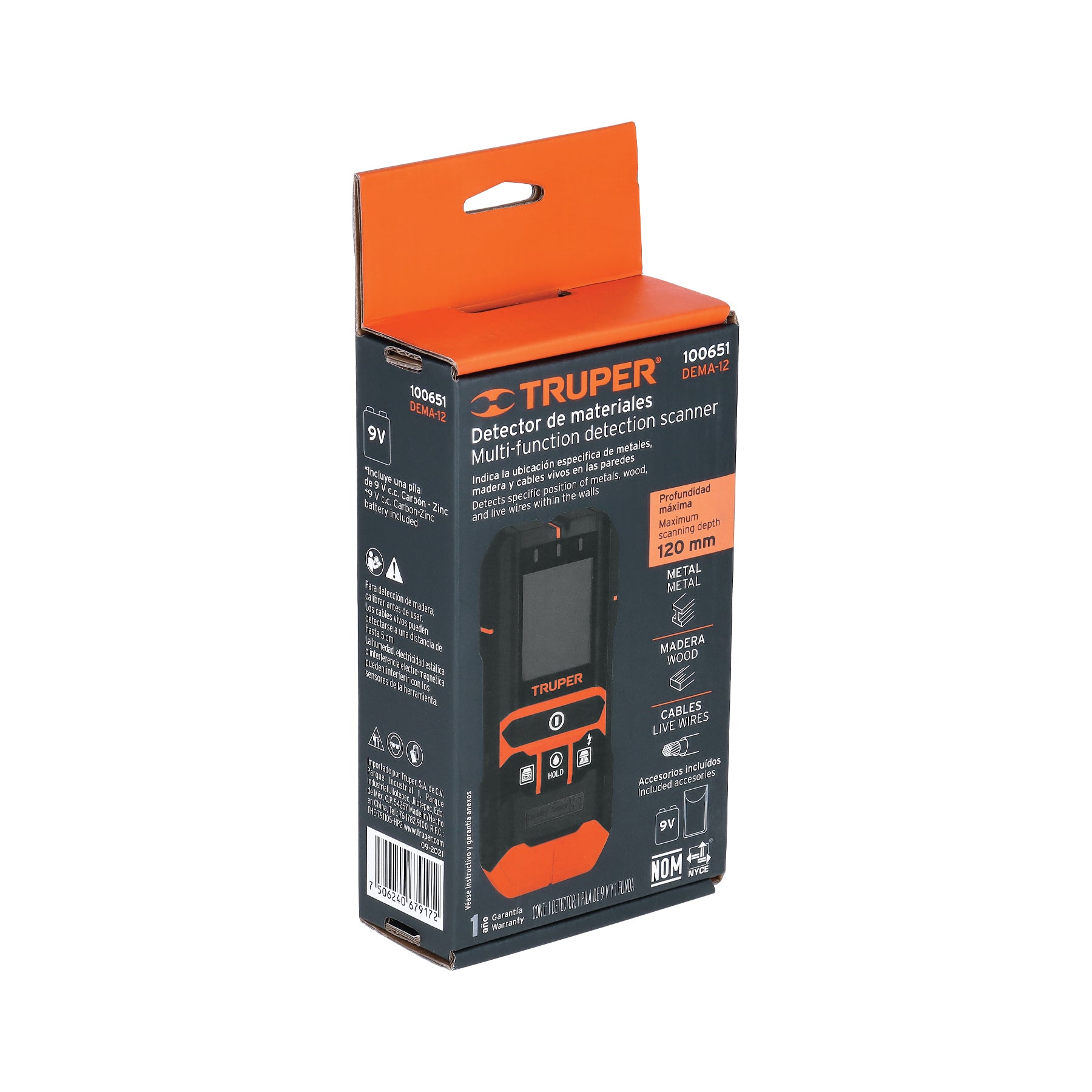Detector de materiales detrás de muros, profundidad máx 12cm