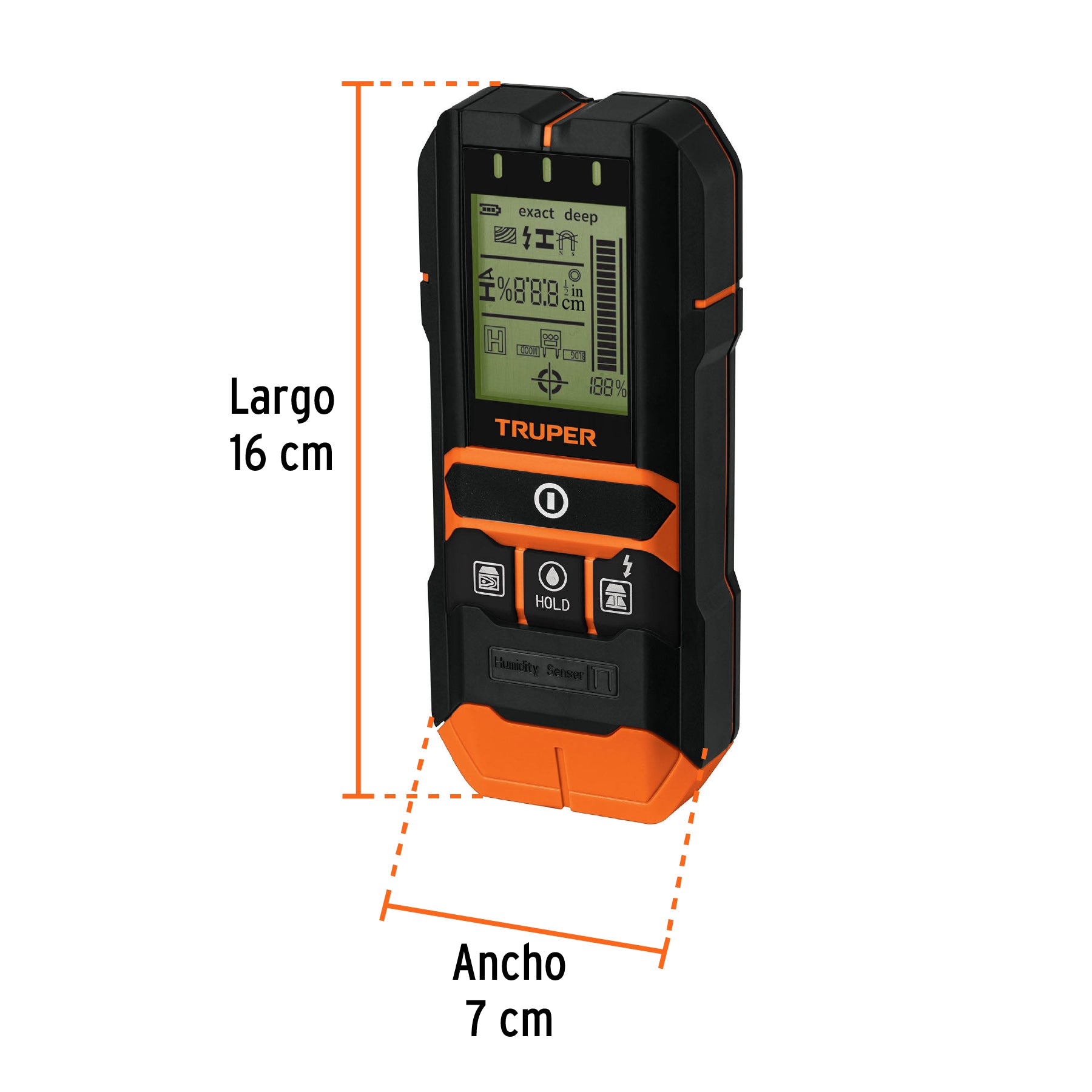 Detector de materiales detrás de muros, profundidad máx 12cm