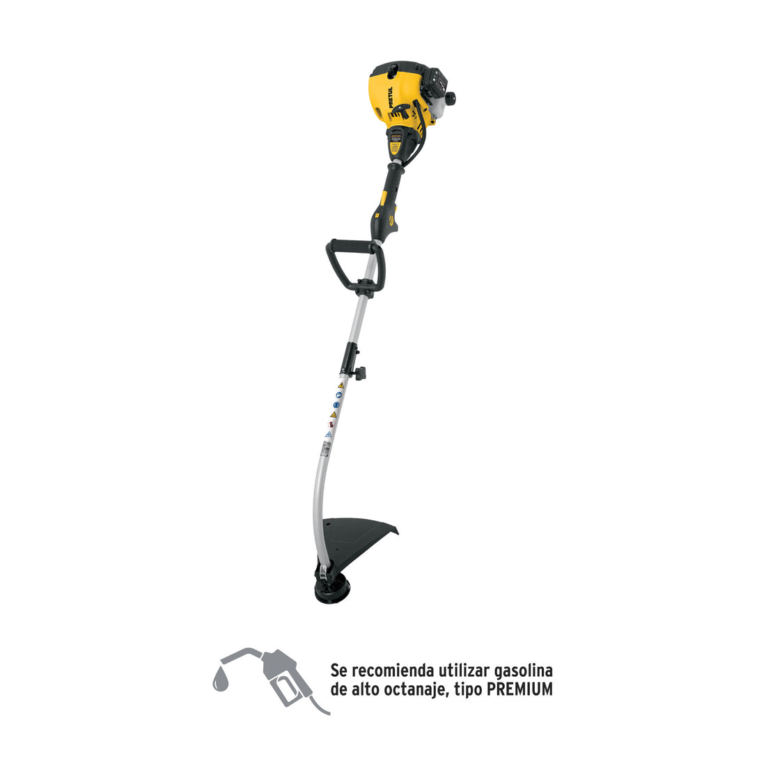 Desbrozadora a gasolina 25cc mango tipo "D", 17"corte, curva