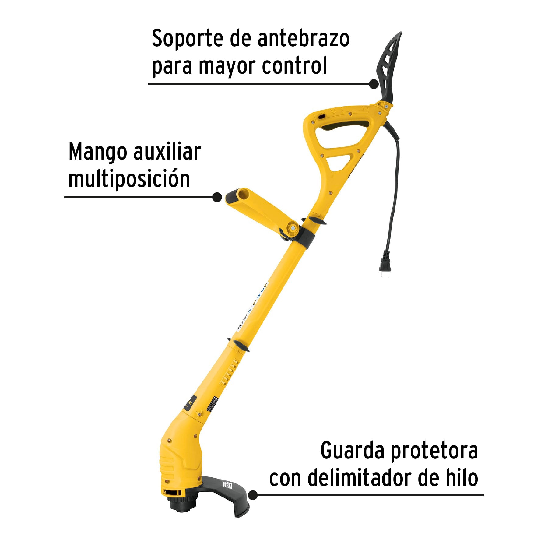 Desbrozadora eléctrica 300 W mango "D", 9" corte, PRETUL
