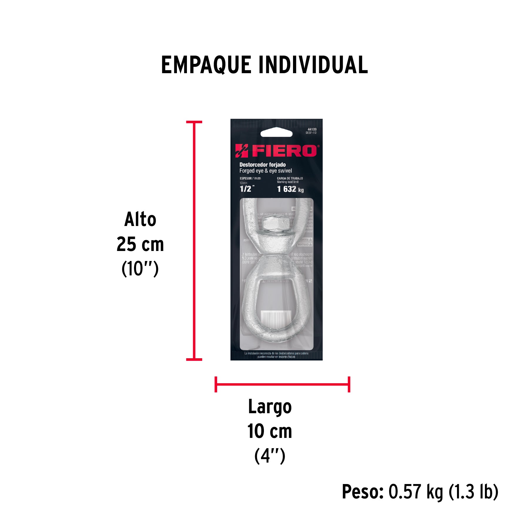Destorcedor forjado de 1/2", FIERO - Empaque