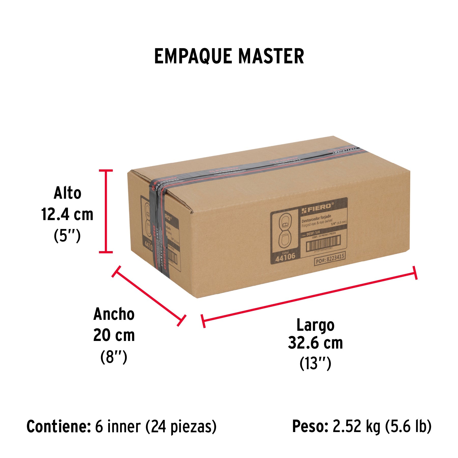Destorcedor forjado de 1/4", FIERO - Empaque