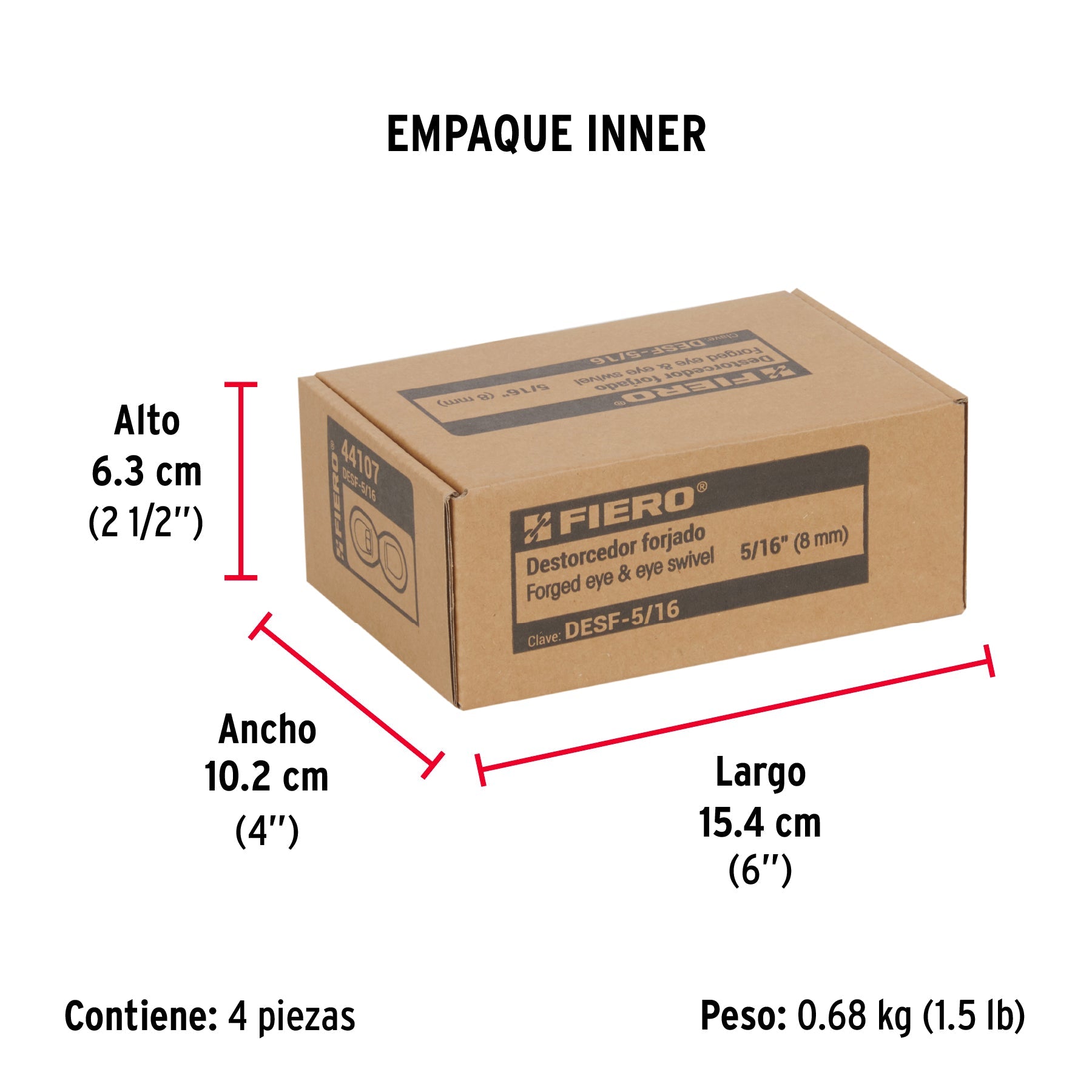 Destorcedor forjado de 5/16", FIERO - Empaque