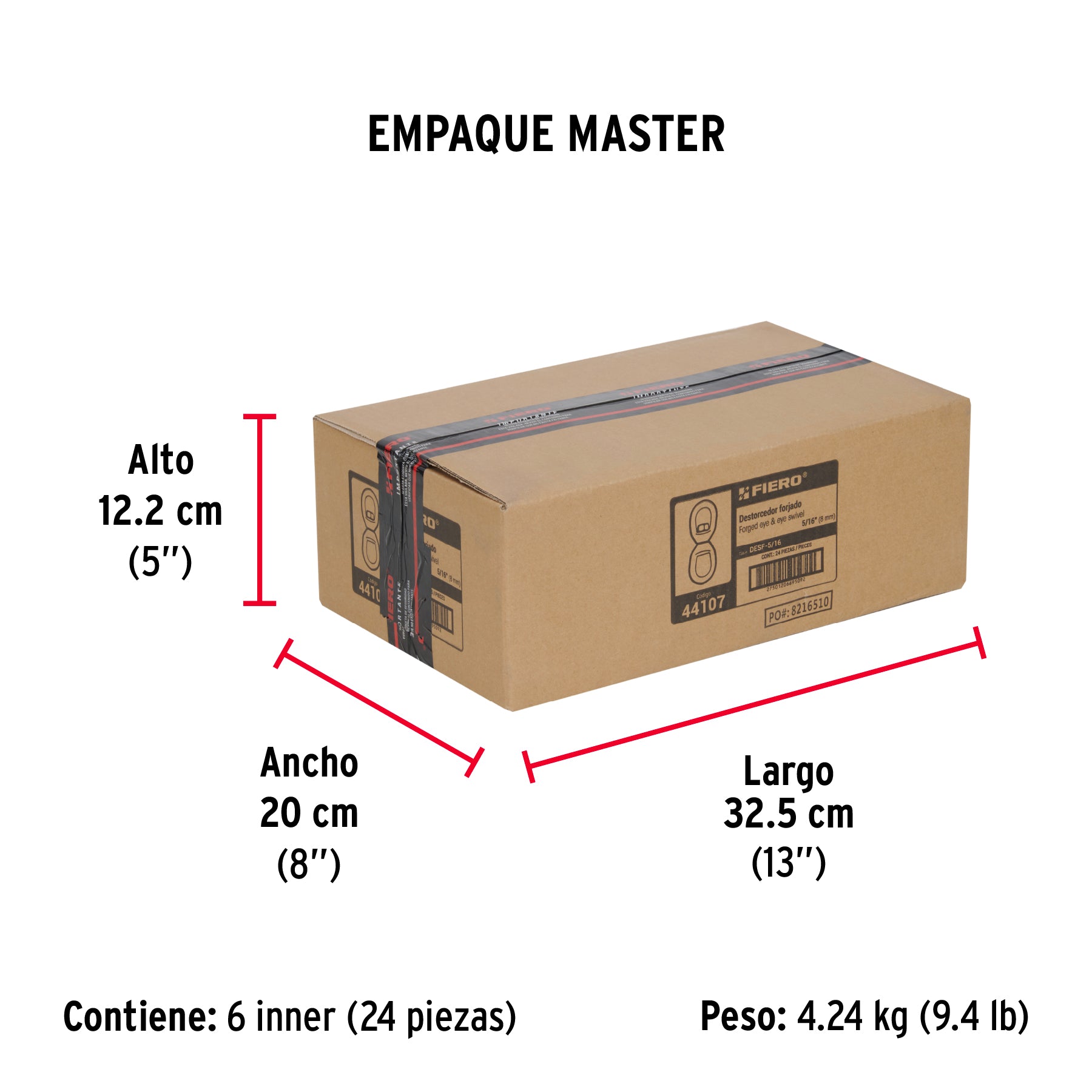 Destorcedor forjado de 5/16", FIERO - Empaque