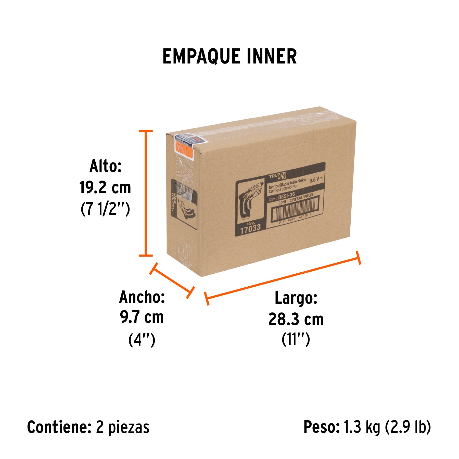 Destornillador 3.6V, PRO - Empaque