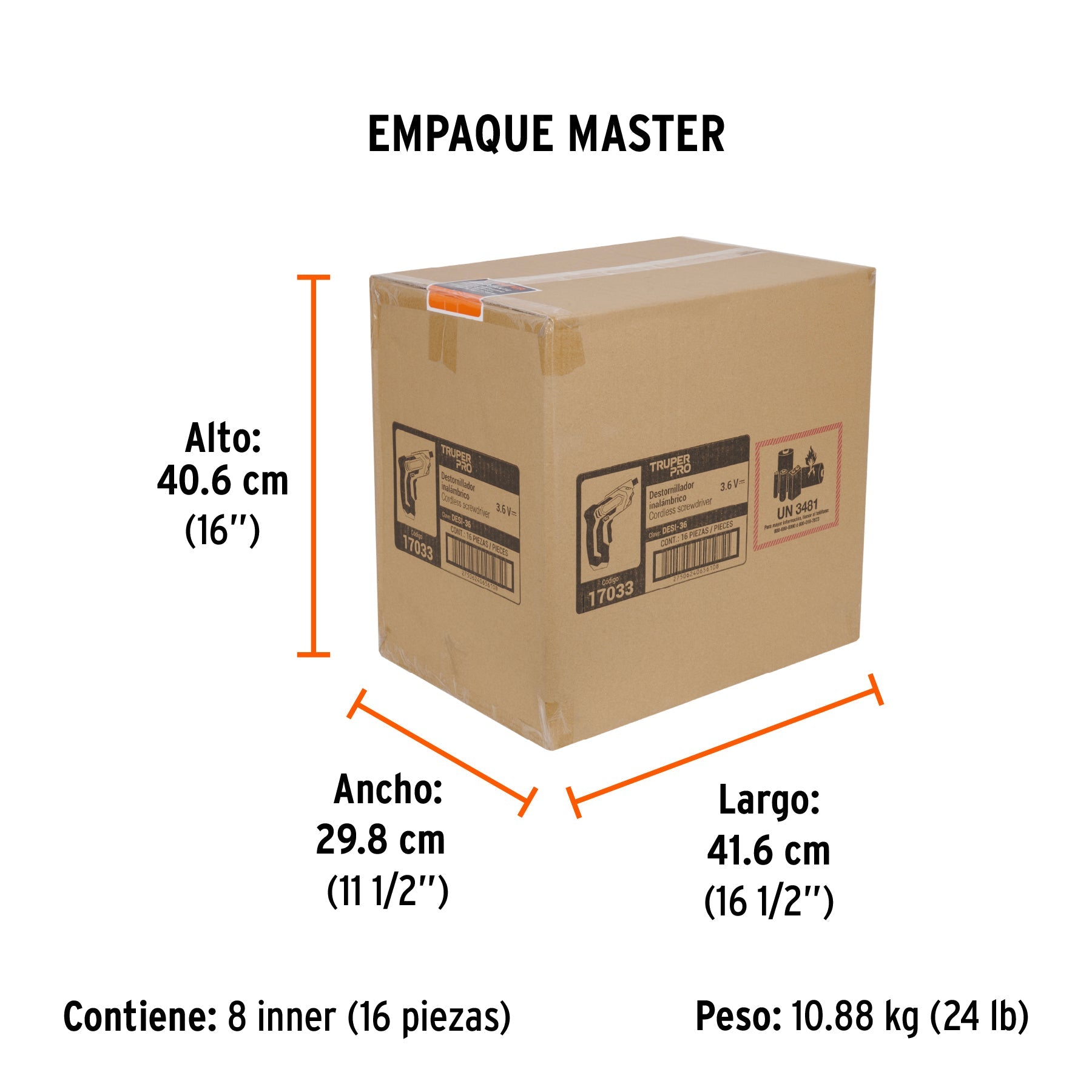 Destornillador 3.6V, PRO - Empaque