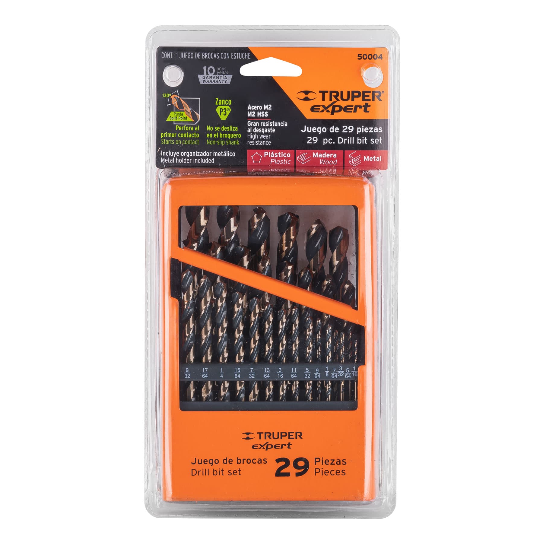 Juego de 29 brocas HSS para metal en estuche, TRUPER EXPERT