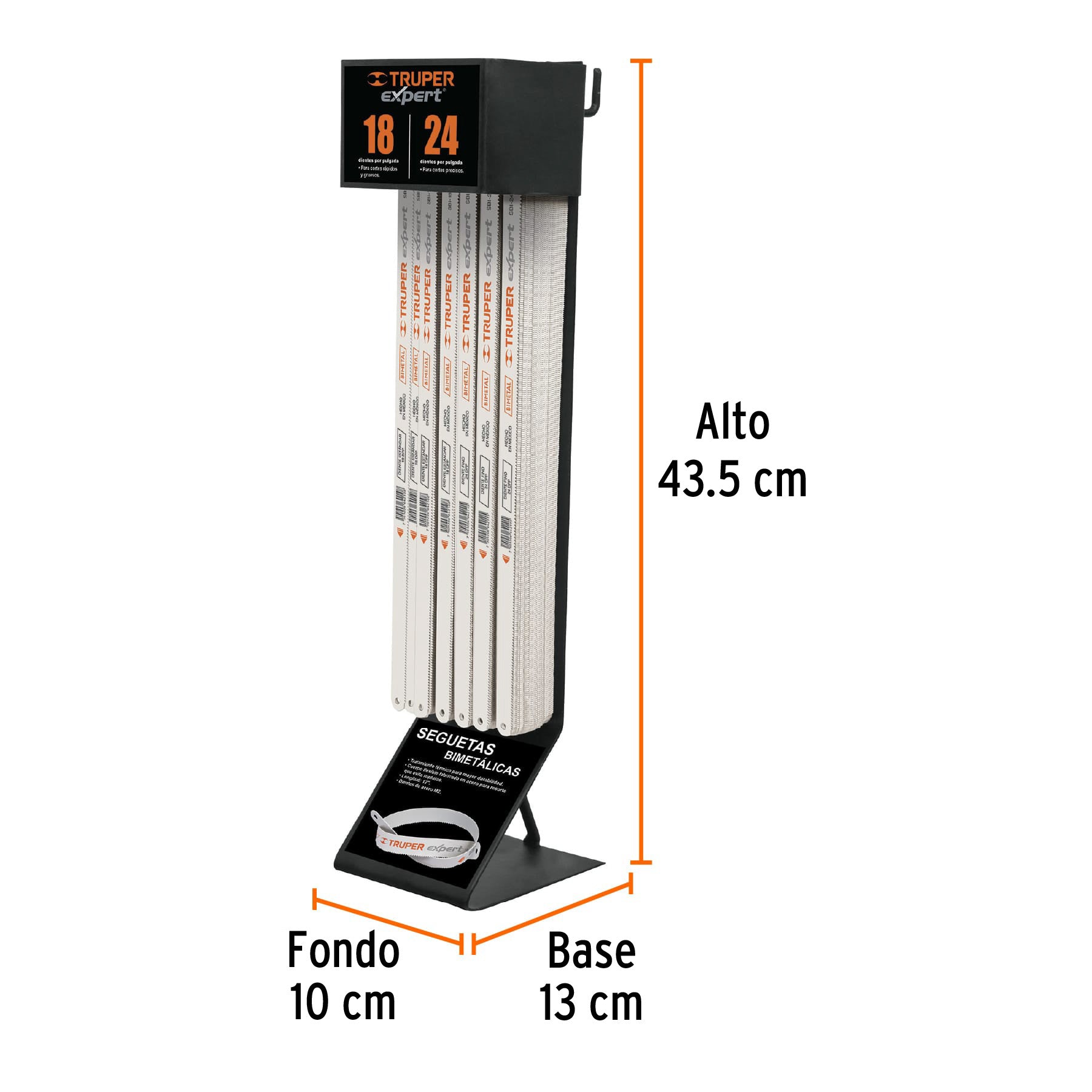 Rack despachador con 300 seguetas