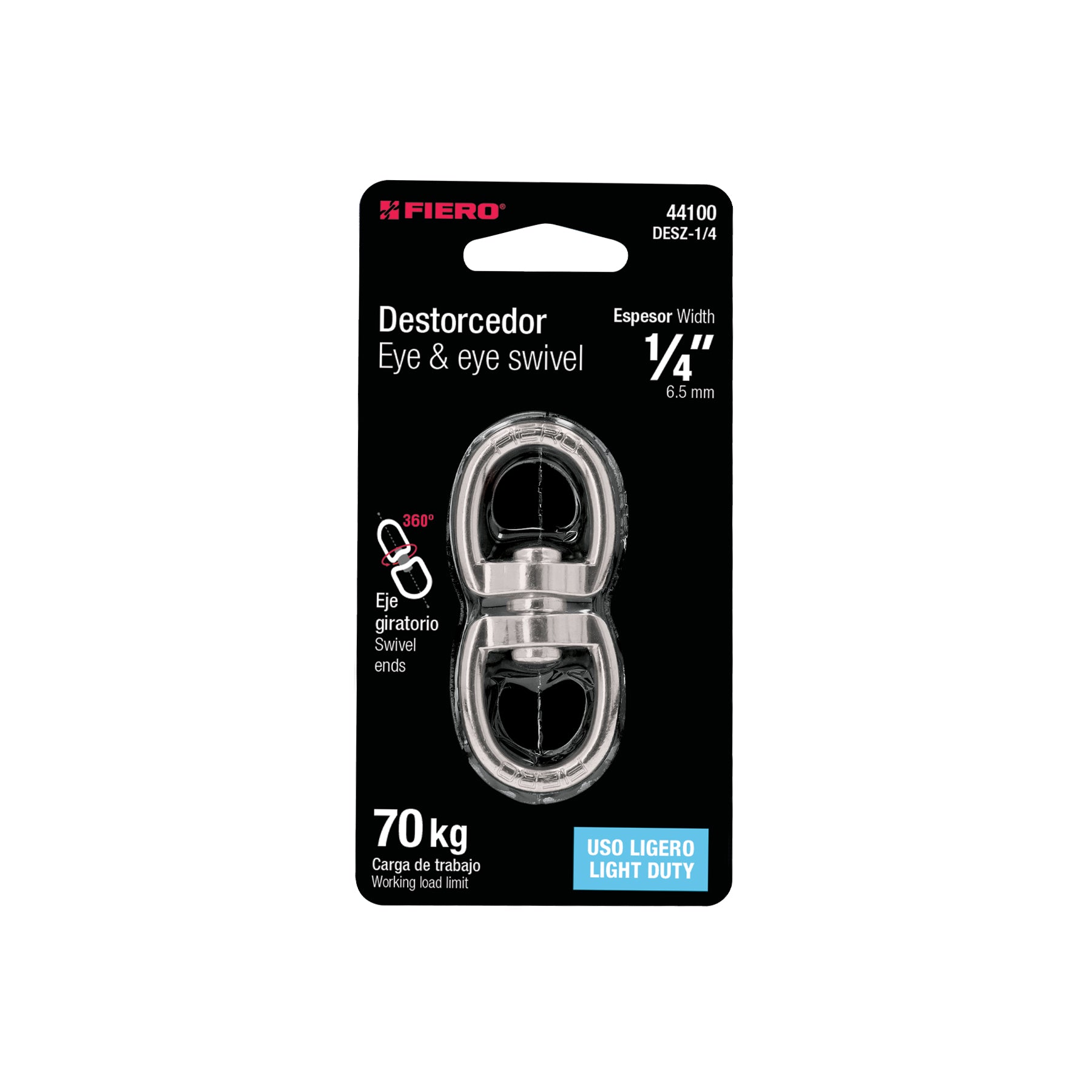 Destorcedor metálico de 1/4", FIERO