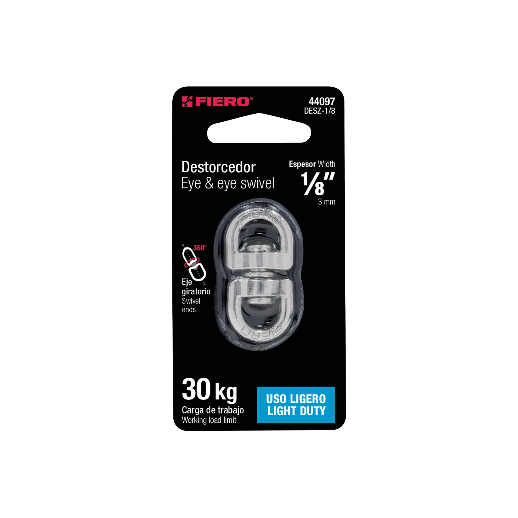 Destorcedor metálico de 1/8", FIERO