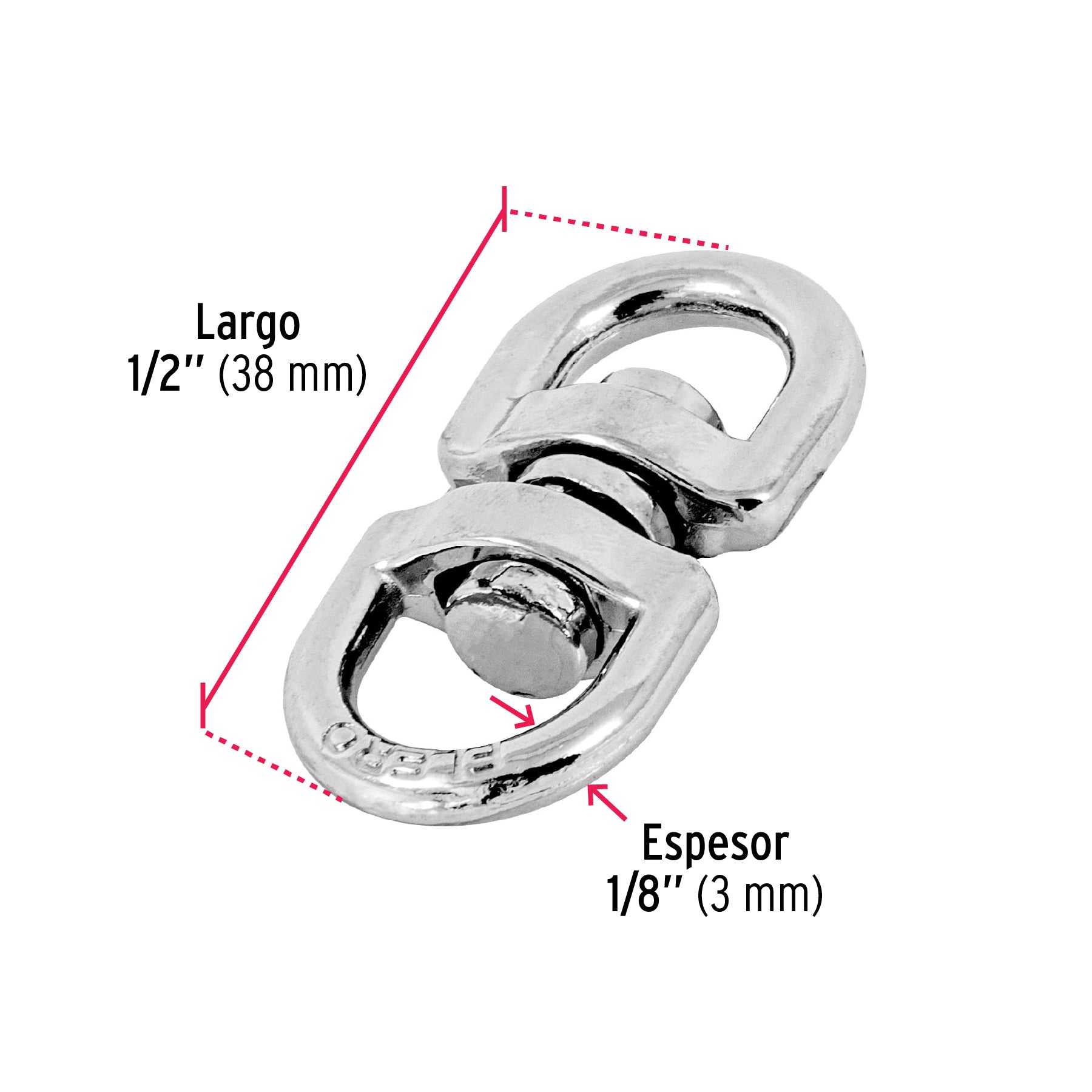 Destorcedor metálico de 1/8", FIERO