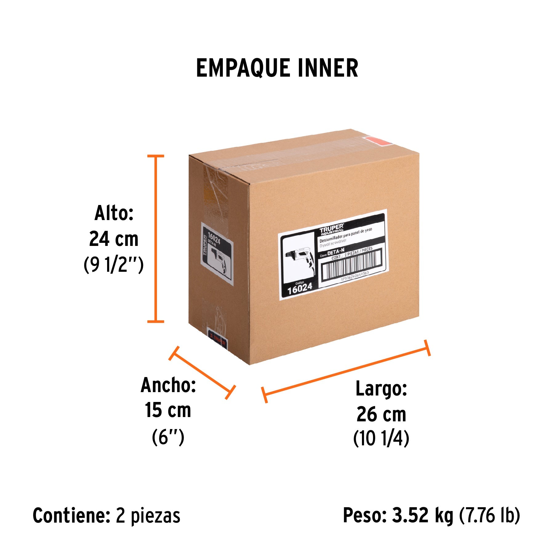 Destornillador para panel de yeso 540W, TRUPER INDUSTRIAL - Empaque