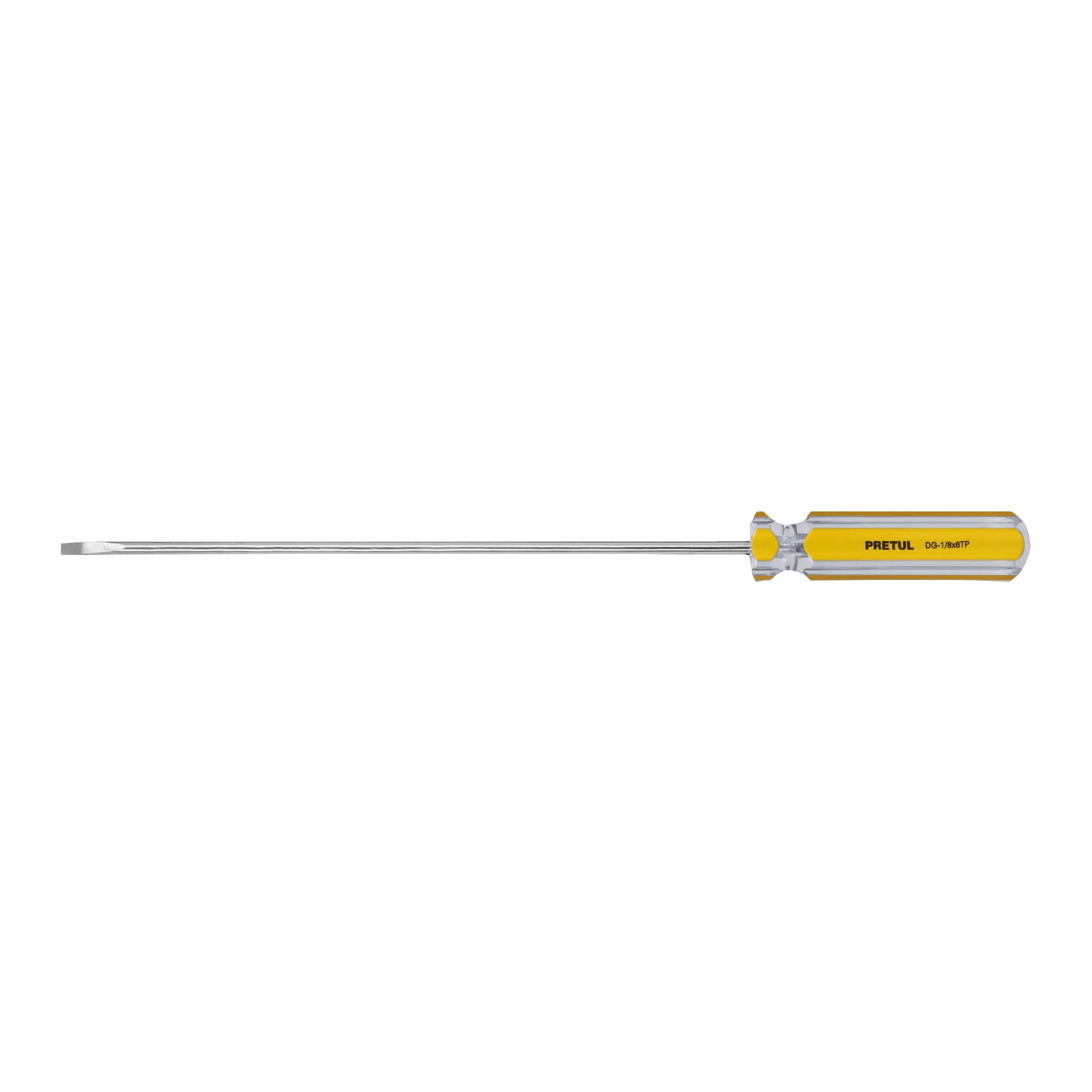 Desarmador cabinet 1/8 x 6" mango de PVC, PRETUL