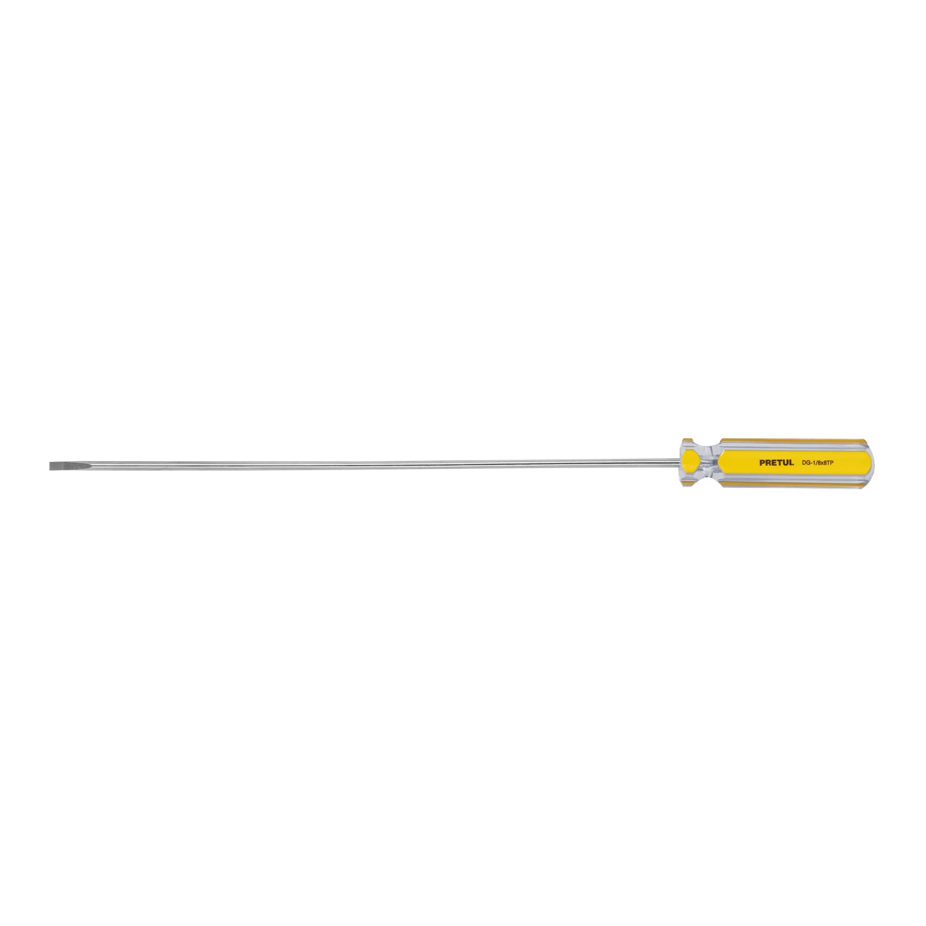 Desarmador cabinet 1/8 x 8" mango de PVC, PRETUL