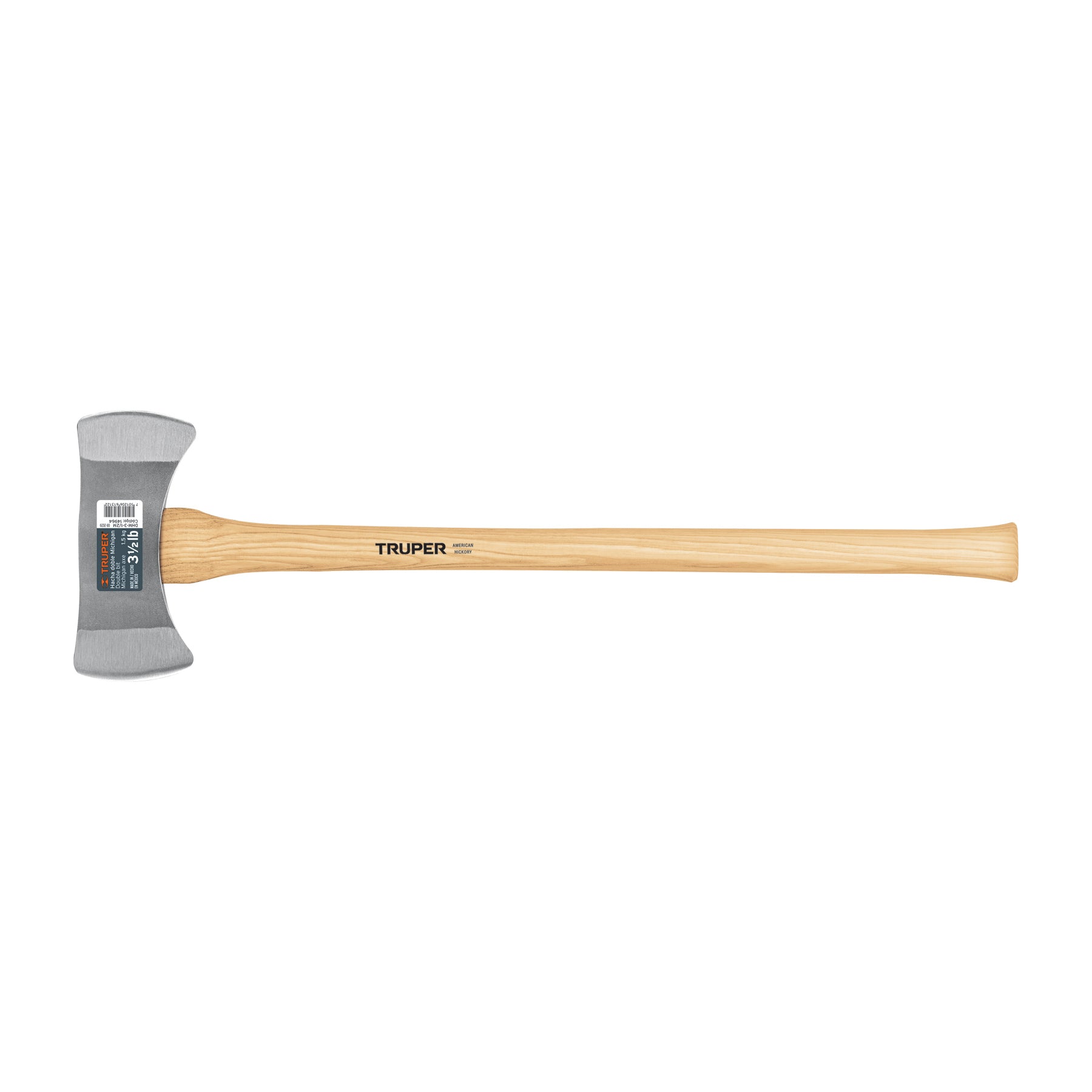 Hacha doble Michigan 3-1/2 lbs, mango de hickory 35", TRUPER