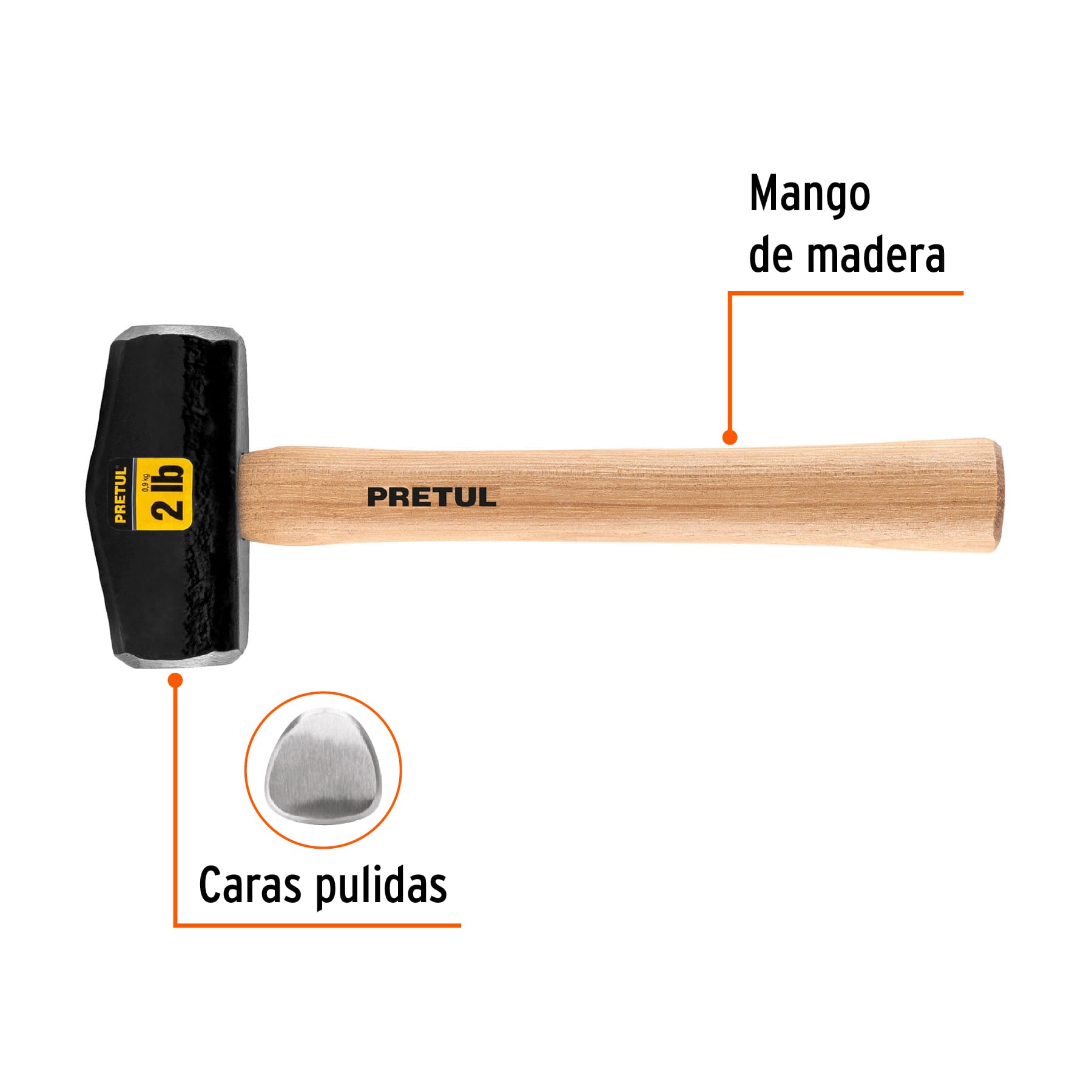 Marro tipo Nevada 2 lbs. mango 10-3/4", PRETUL