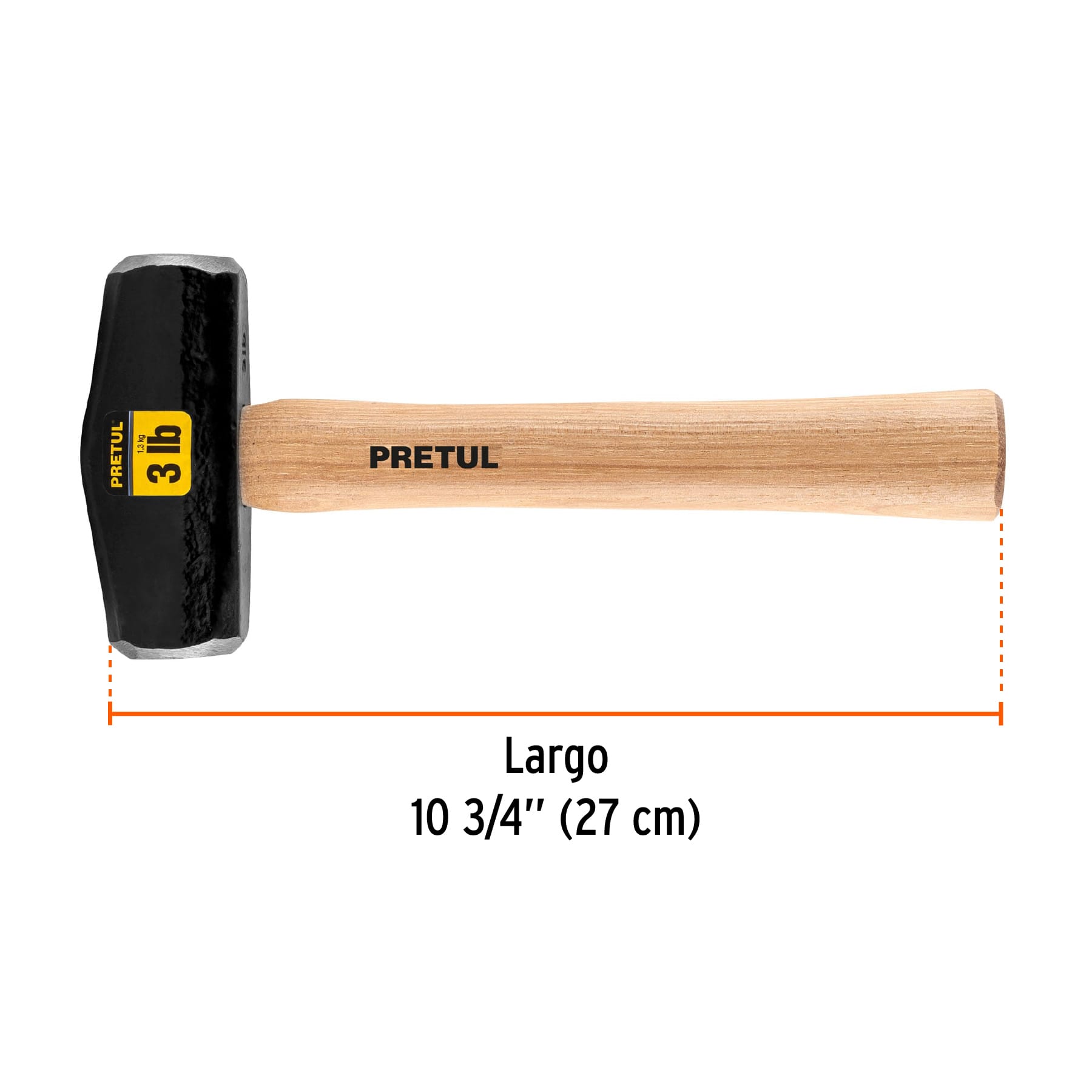 Marro tipo Nevada 3 lbs. mango 10-3/4", PRETUL