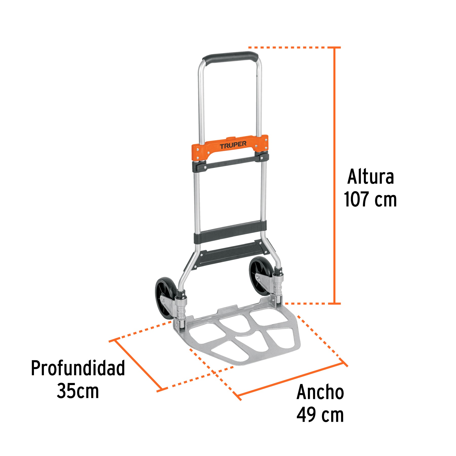 Diablo de carga, plegable de aluminio, 120 kg, TRUPER