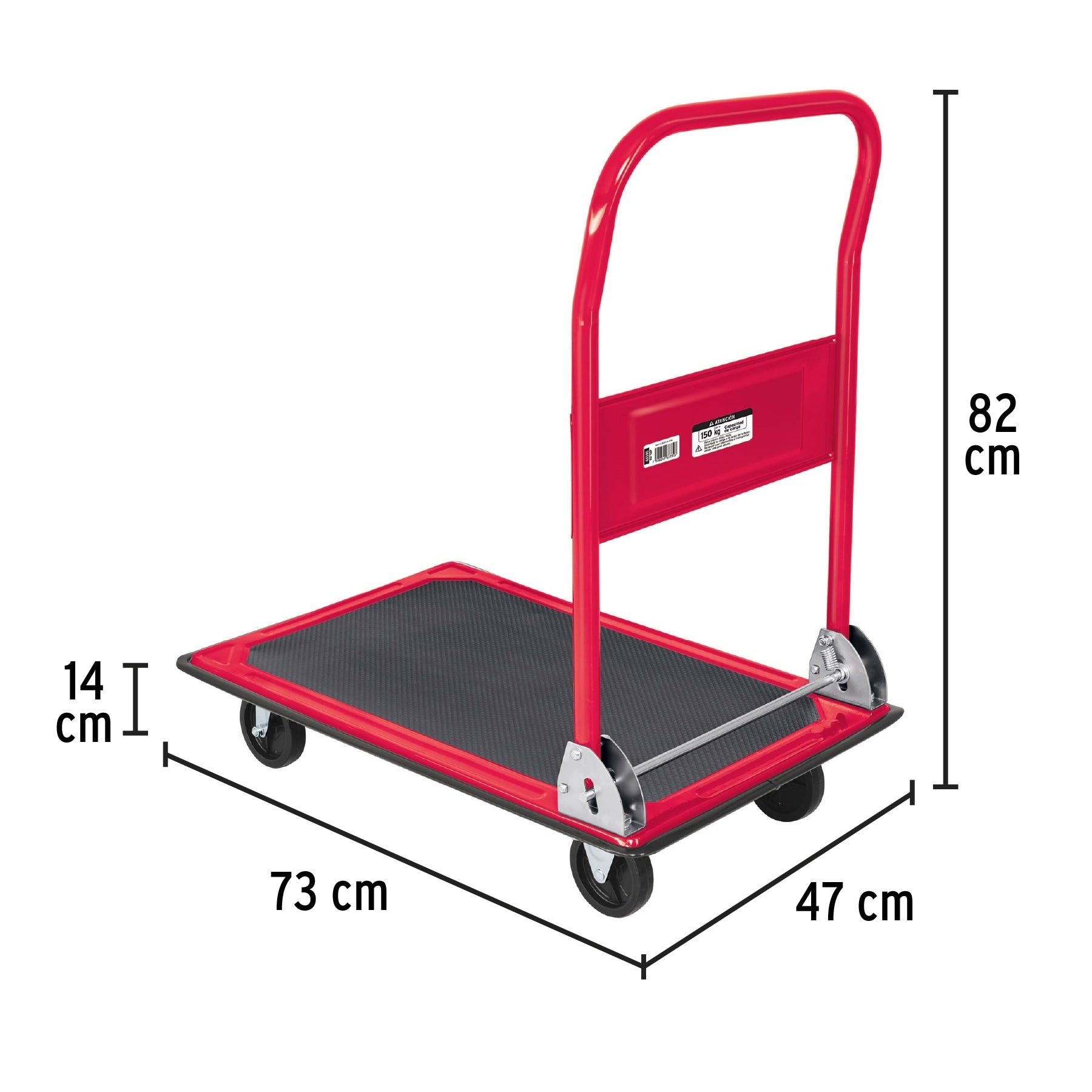 Carro de carga plegable tipo plataforma, 150 kg, PRETUL