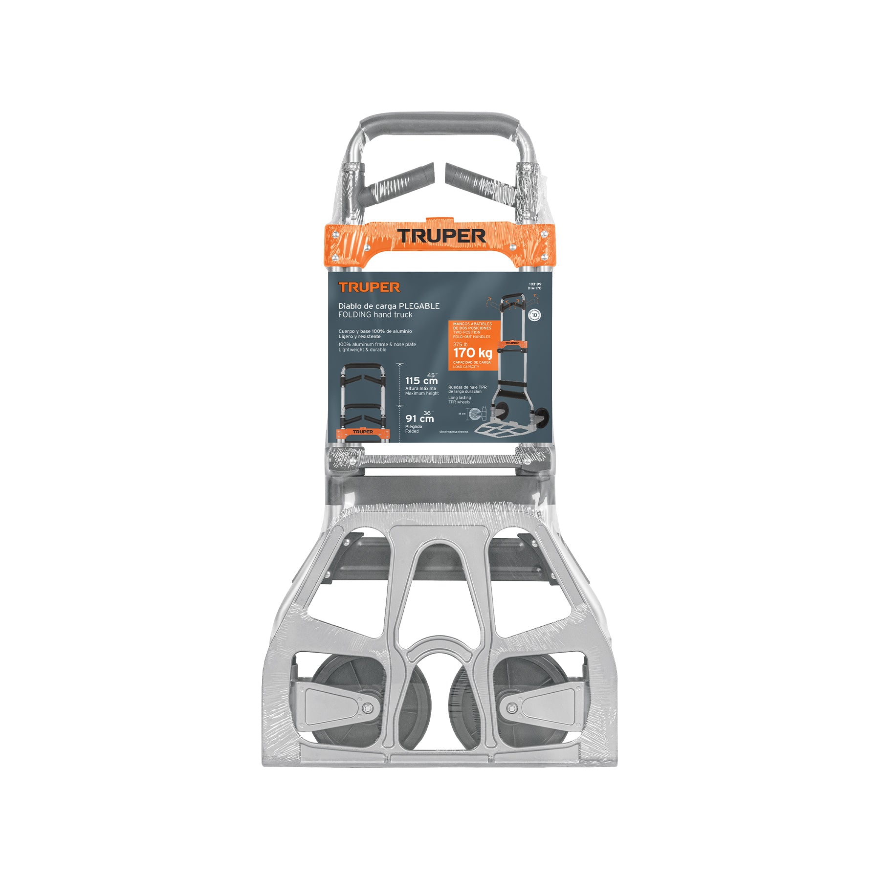 Diablo de carga, plegable de aluminio, 170 kg, TRUPER