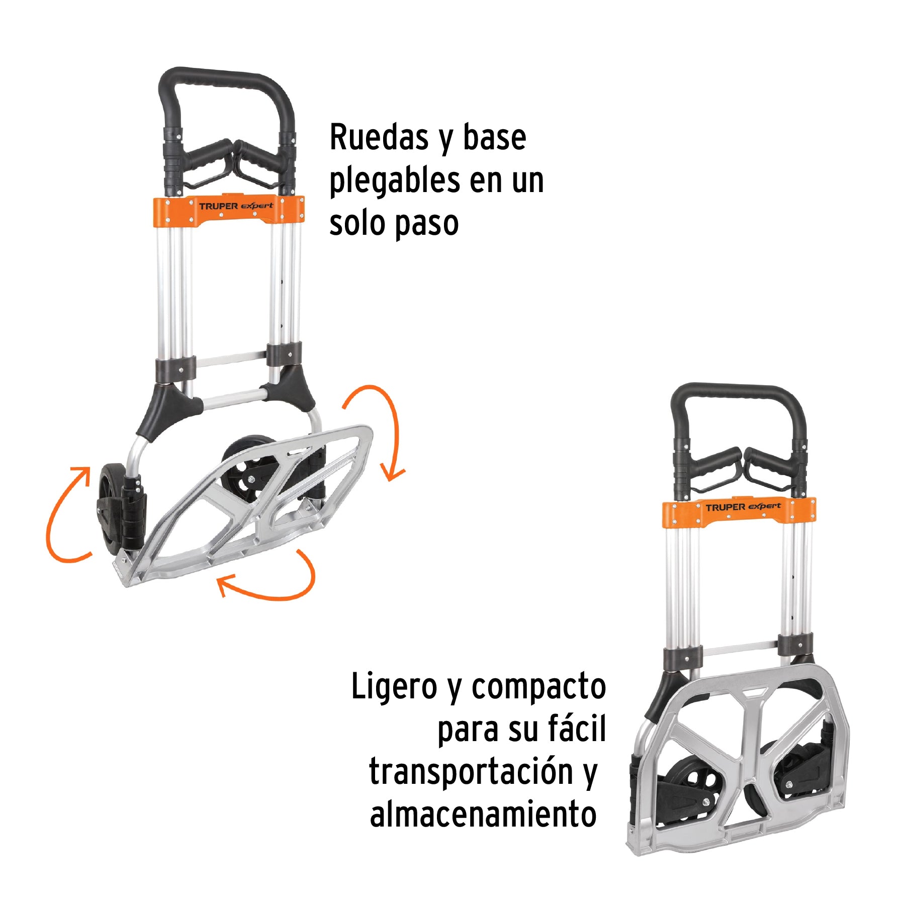 Diablo de carga, plegable de aluminio, 200 kg, TRUPER EXPERT