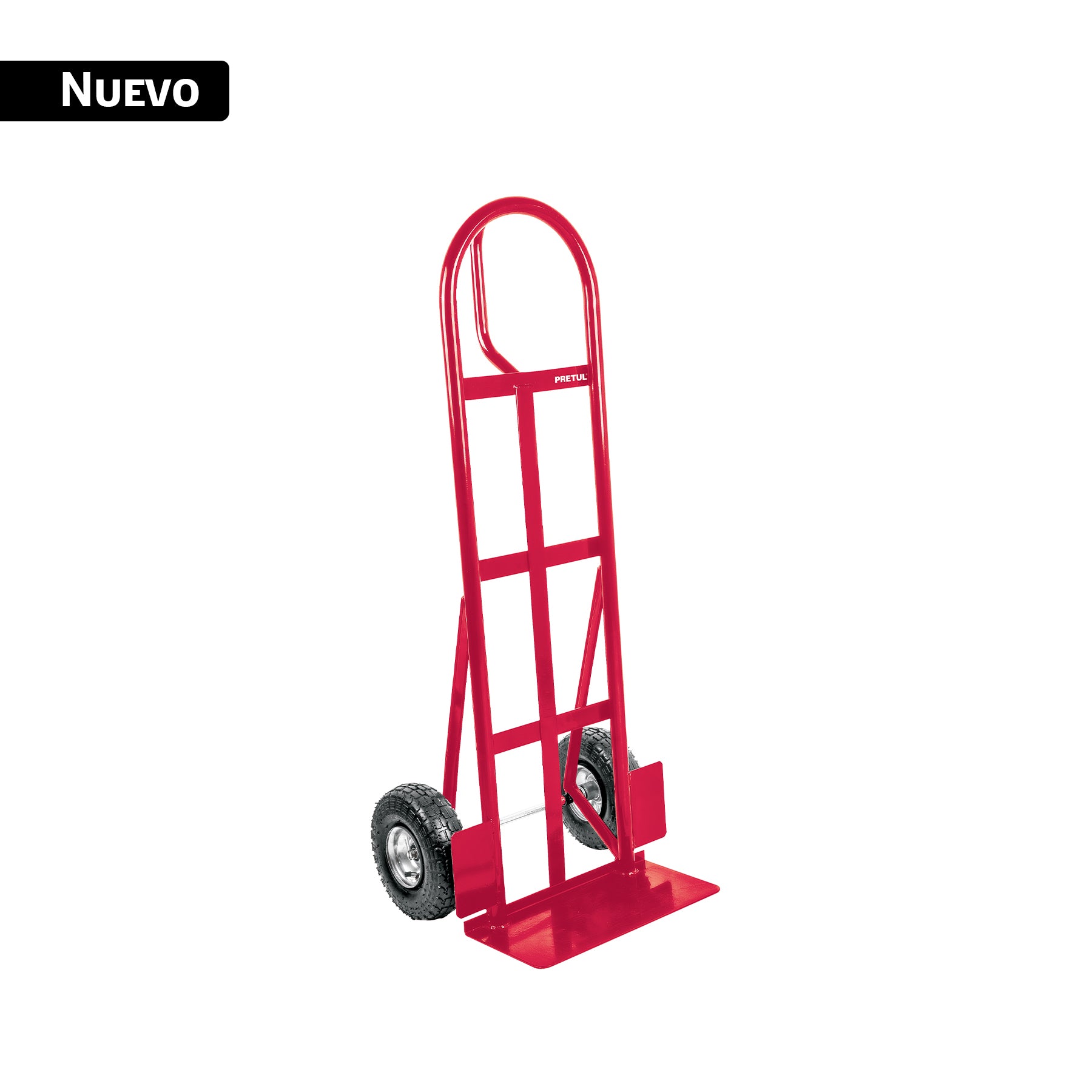 Diablo de carga de 370 kg, ruedas neumáticas, asa "D"