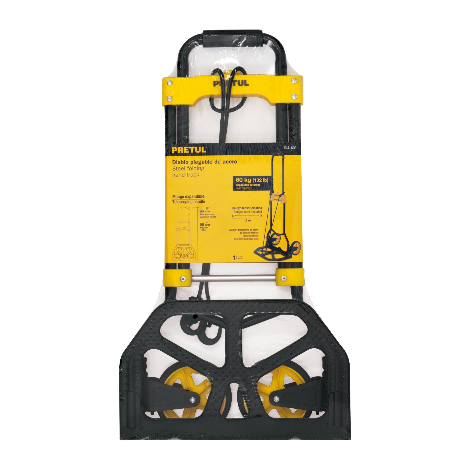 Diablo de carga, plegable de acero, 60 kg, PRETUL